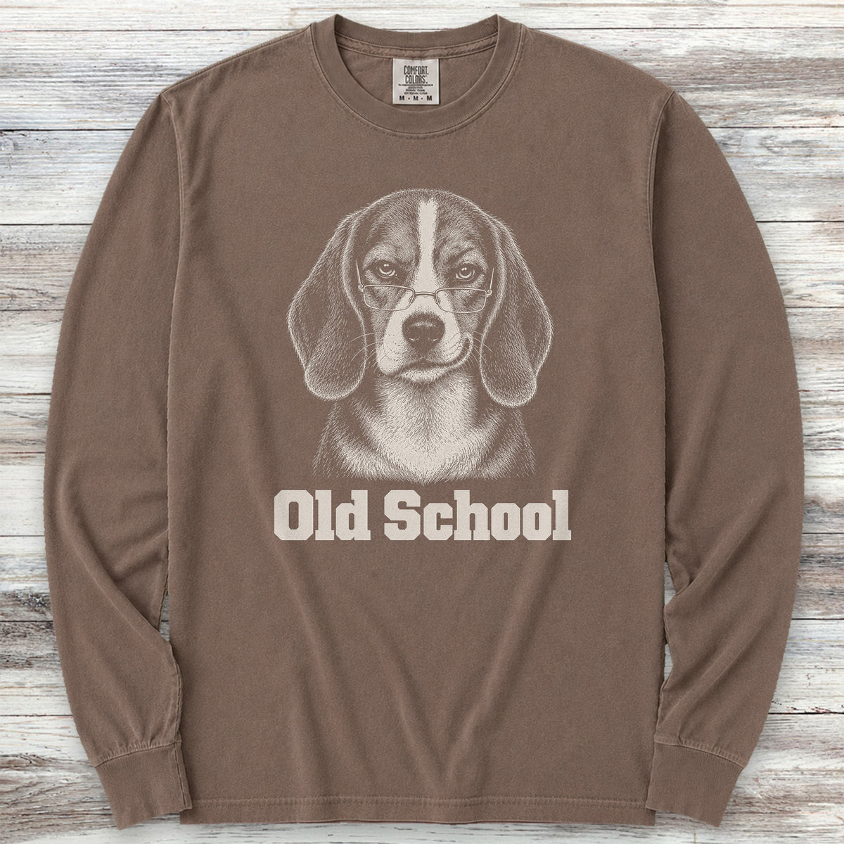 Beagle Old School Long Sleeve Tee - Espresso