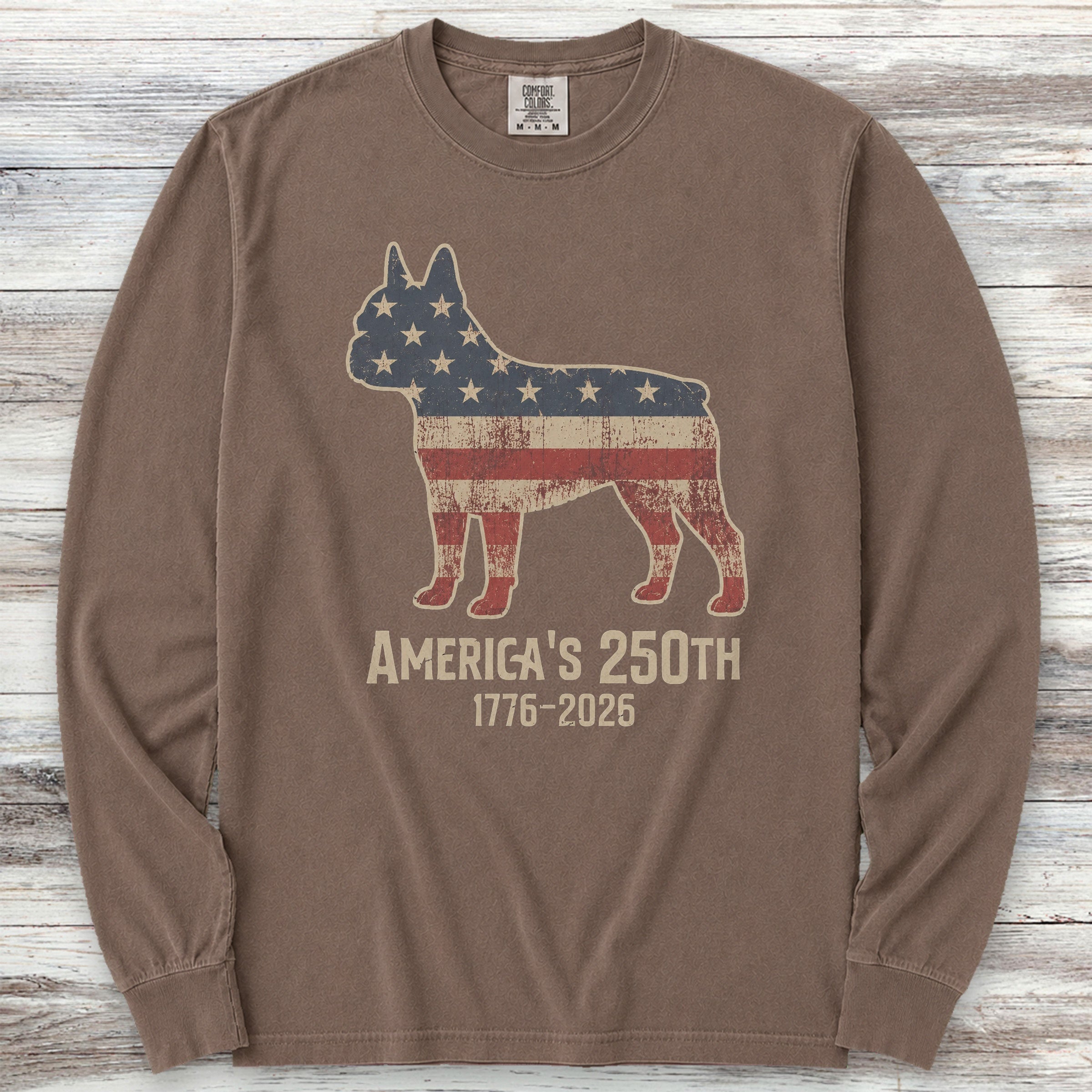 Boston Terrier 250 Long Sleeve Tee - Espresso