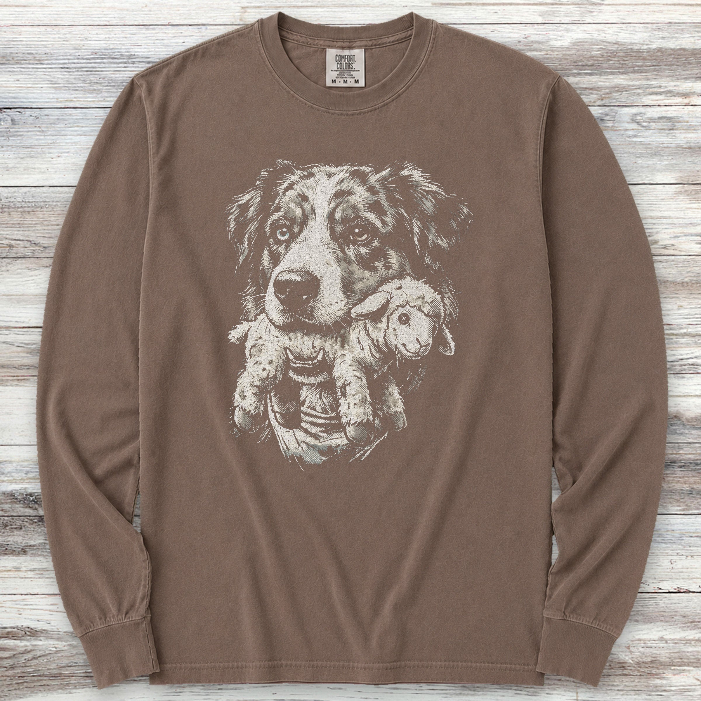 Australian Shepherd Favorite Toy Long Sleeve Tee - Espresso