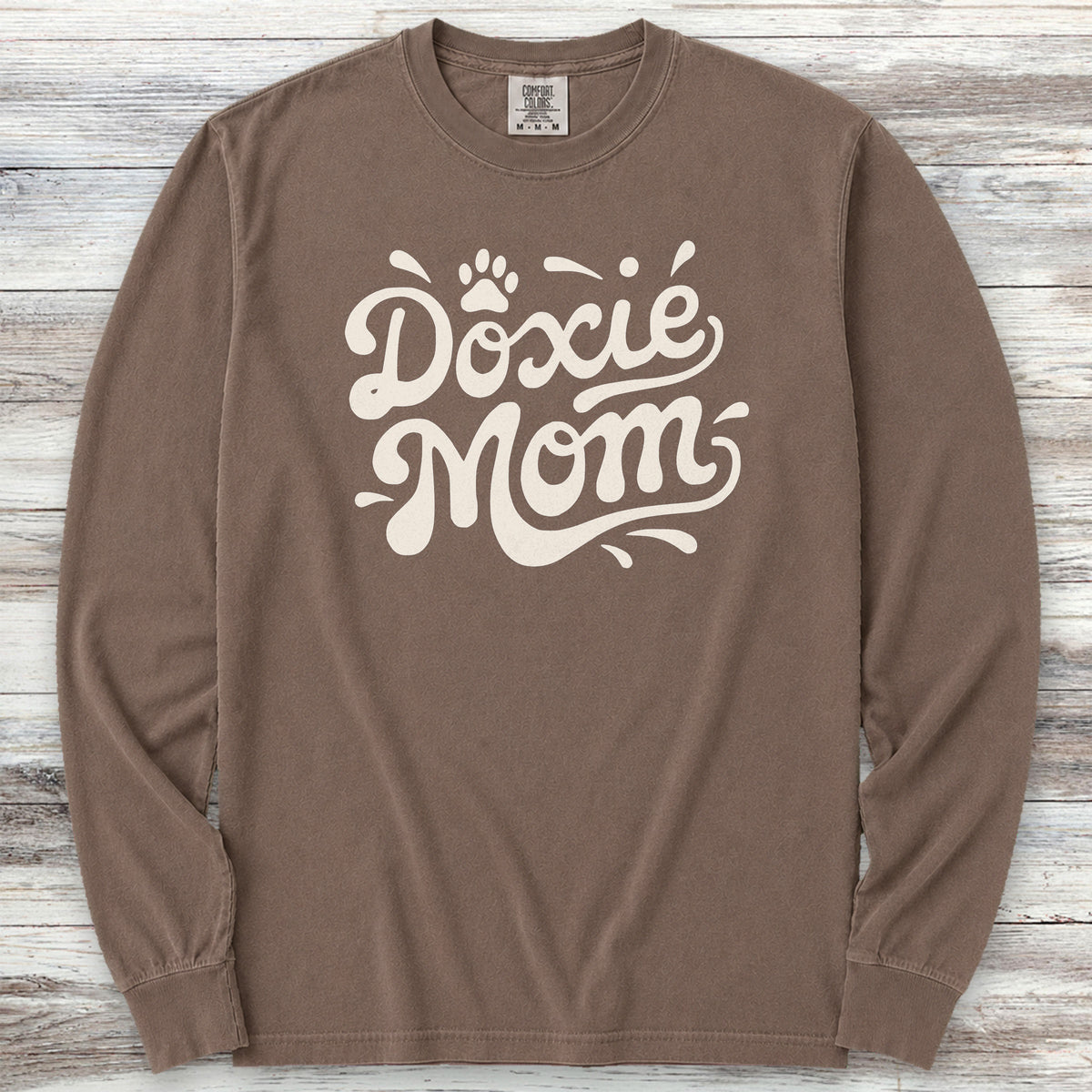 Dachshund Groovy Mom Long Sleeve Tee - Espresso