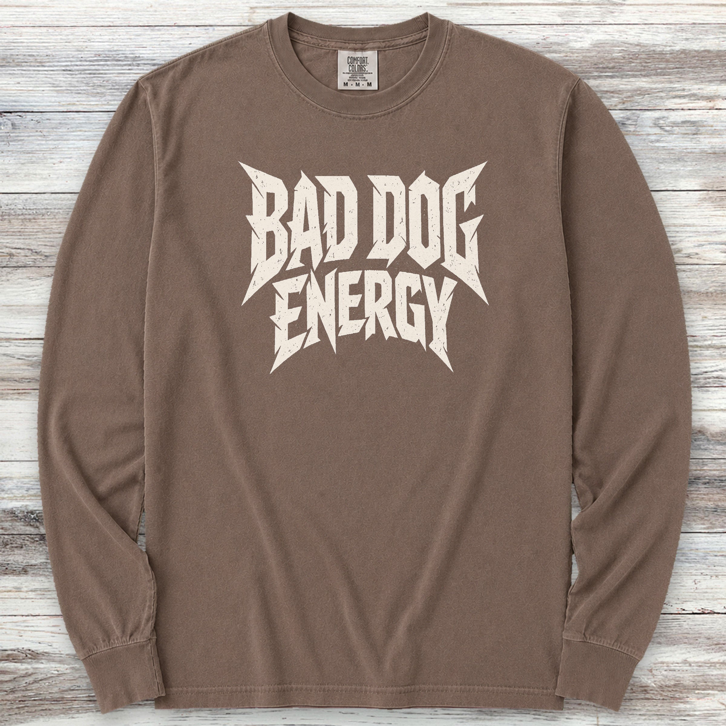 Bad Dog Energy Long Sleeve Tee - Espresso