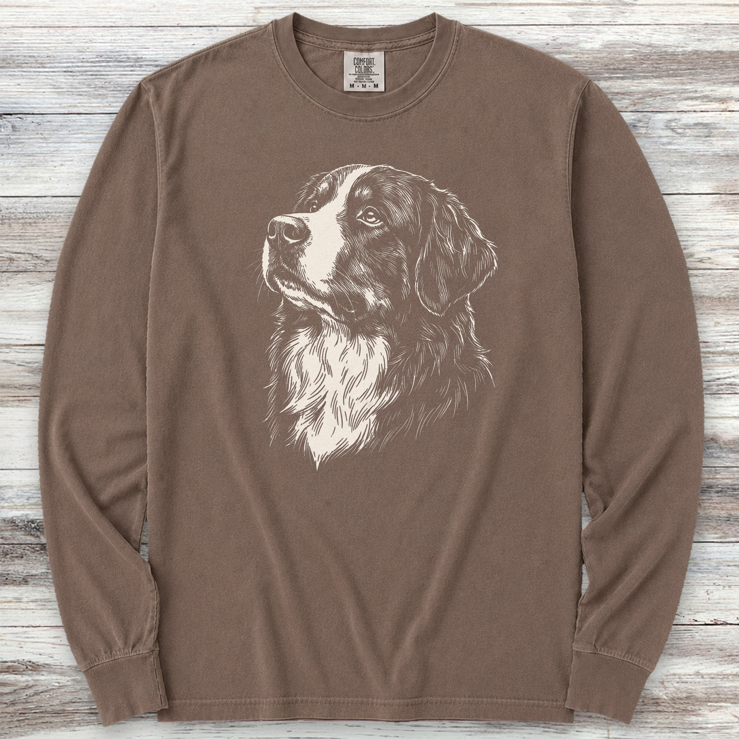 Bernese Mountain Dog Loyalty Long Sleeve Tee - Espresso
