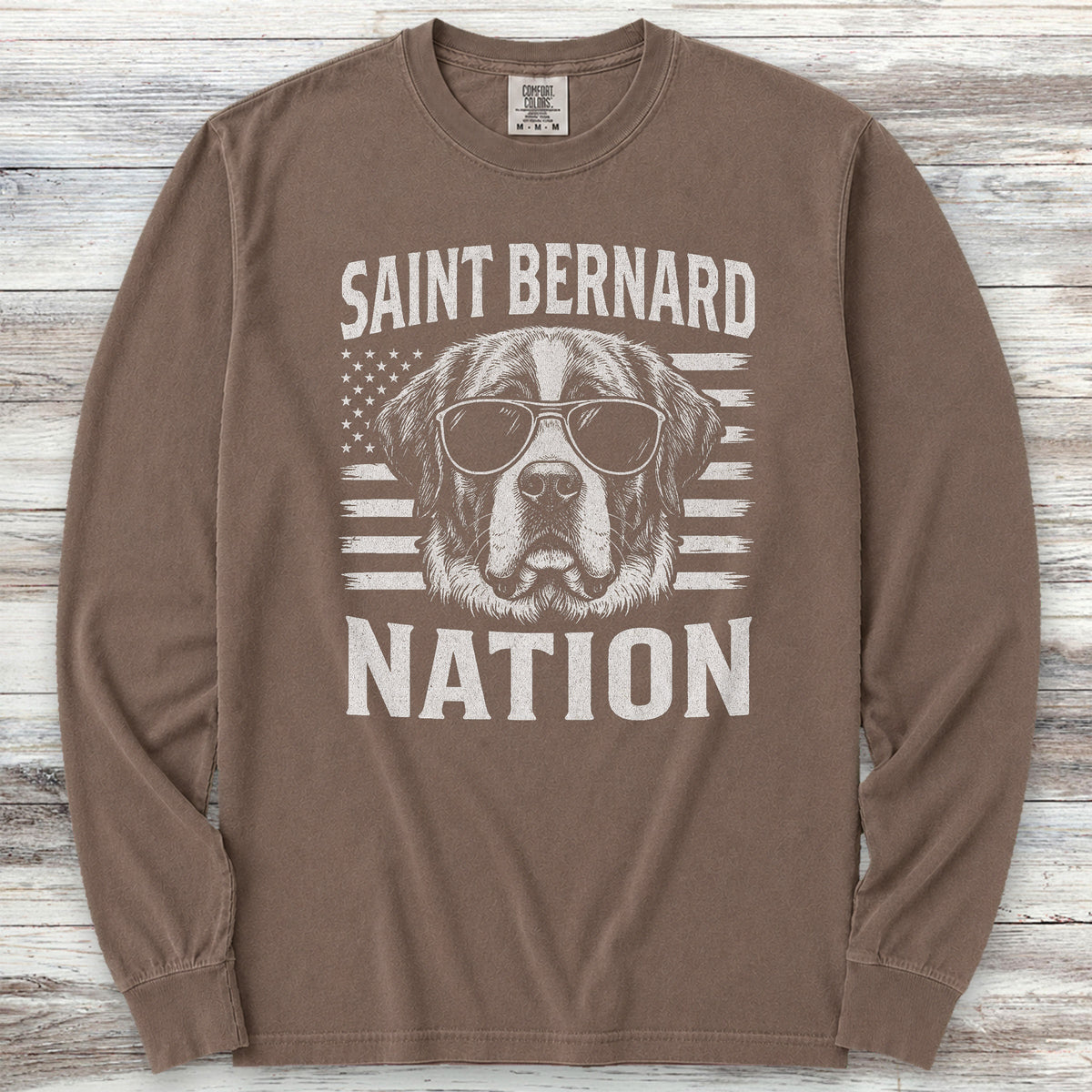 Saint Bernard Nation Long Sleeve Tee - Espresso
