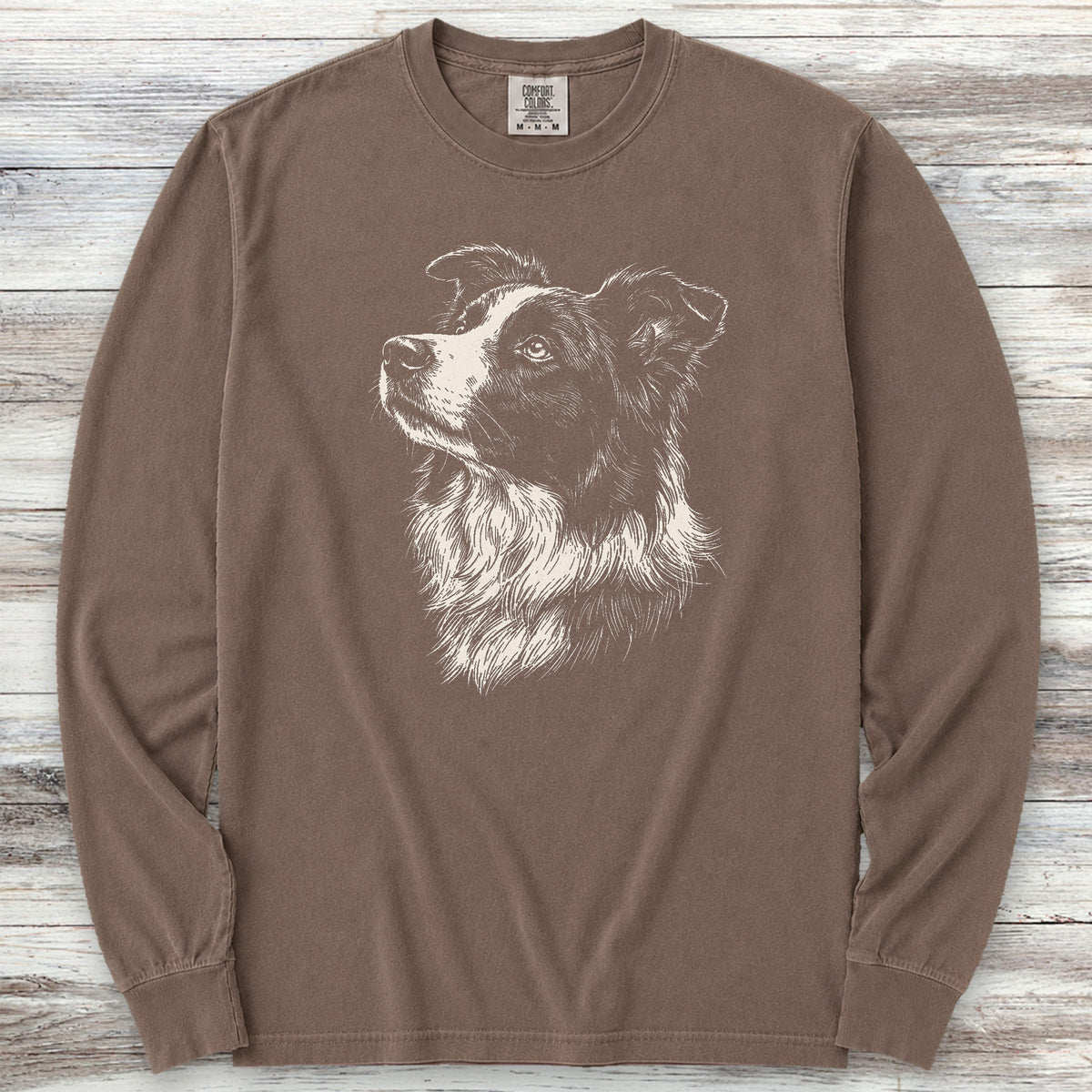 Border Collie Loyalty Long Sleeve Tee - Espresso