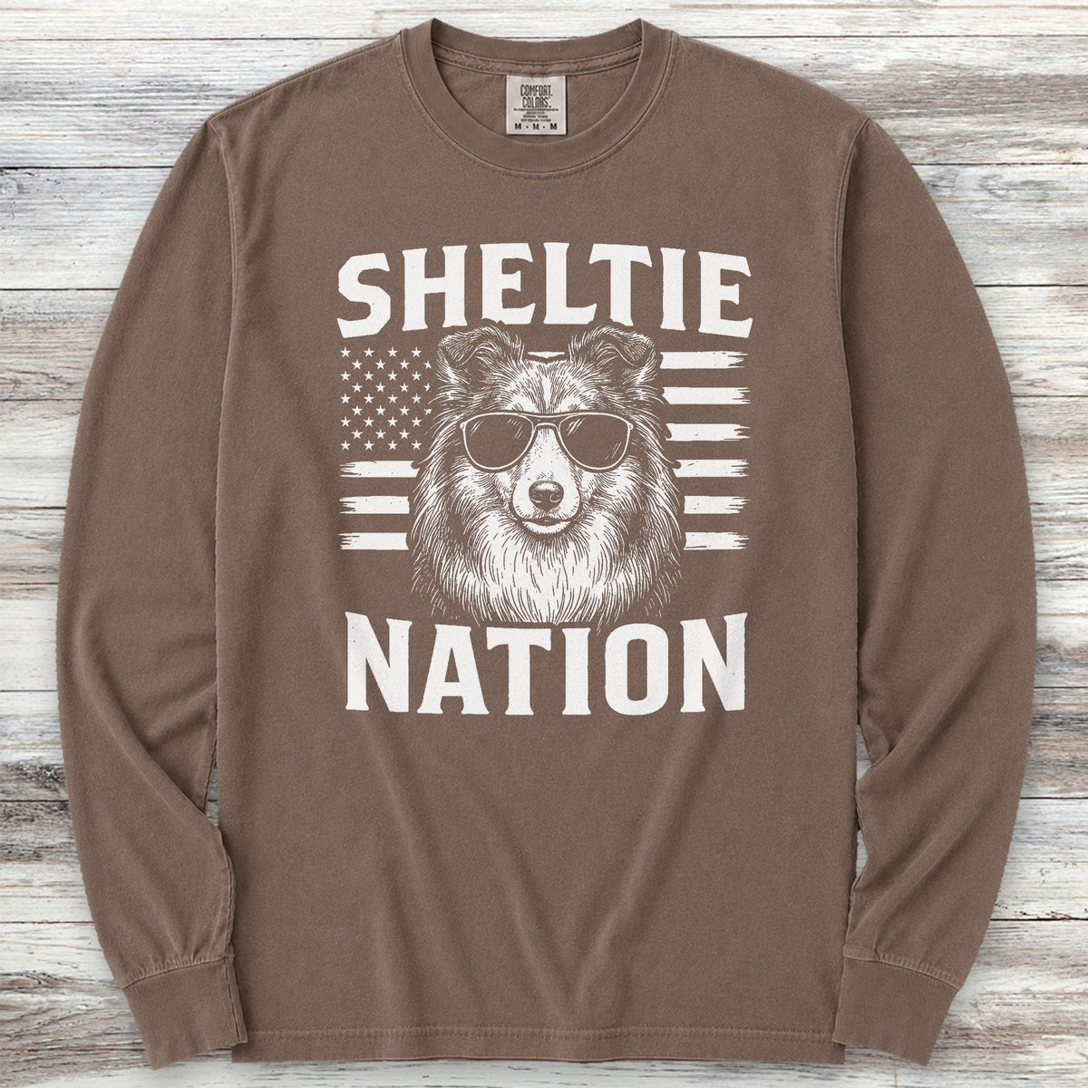 Shetland Sheepdog Nation Long Sleeve Tee - Espresso