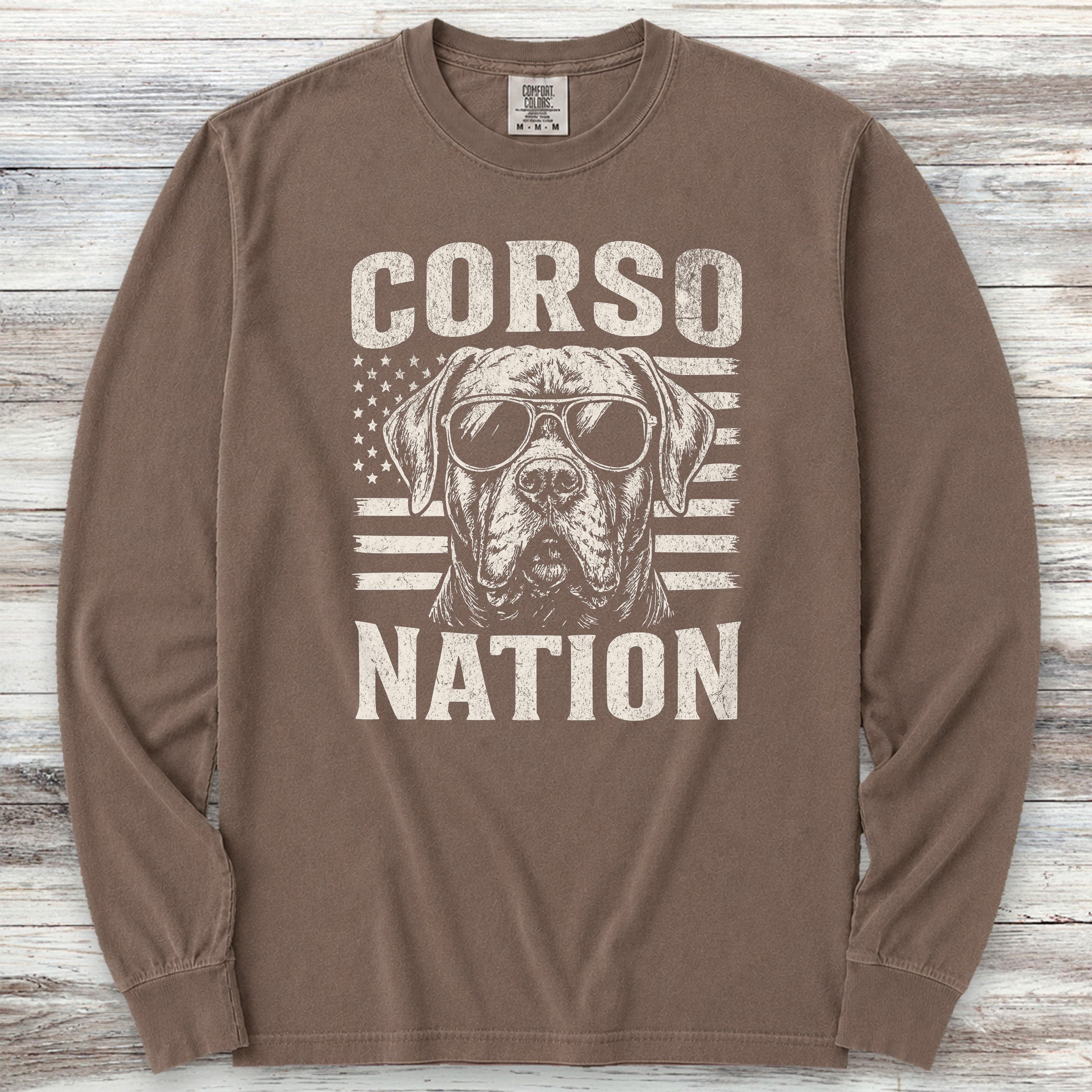 Cane Corso Nation Long Sleeve Tee - Espresso
