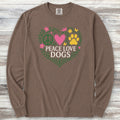Peace Love Dogs Floral Long Sleeve Tee - Espresso