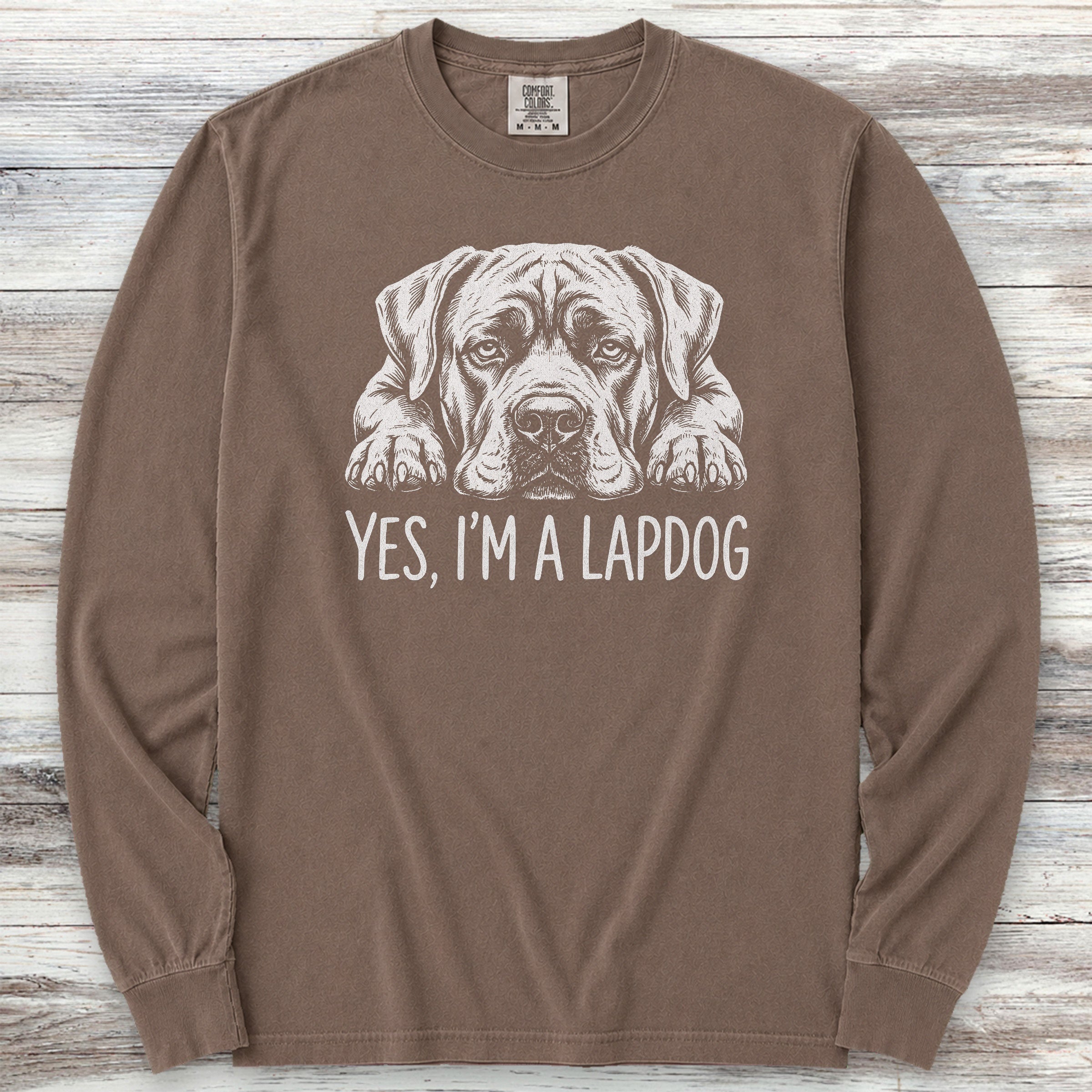 Cane Corso Lap Dog Long Sleeve Tee - Espresso