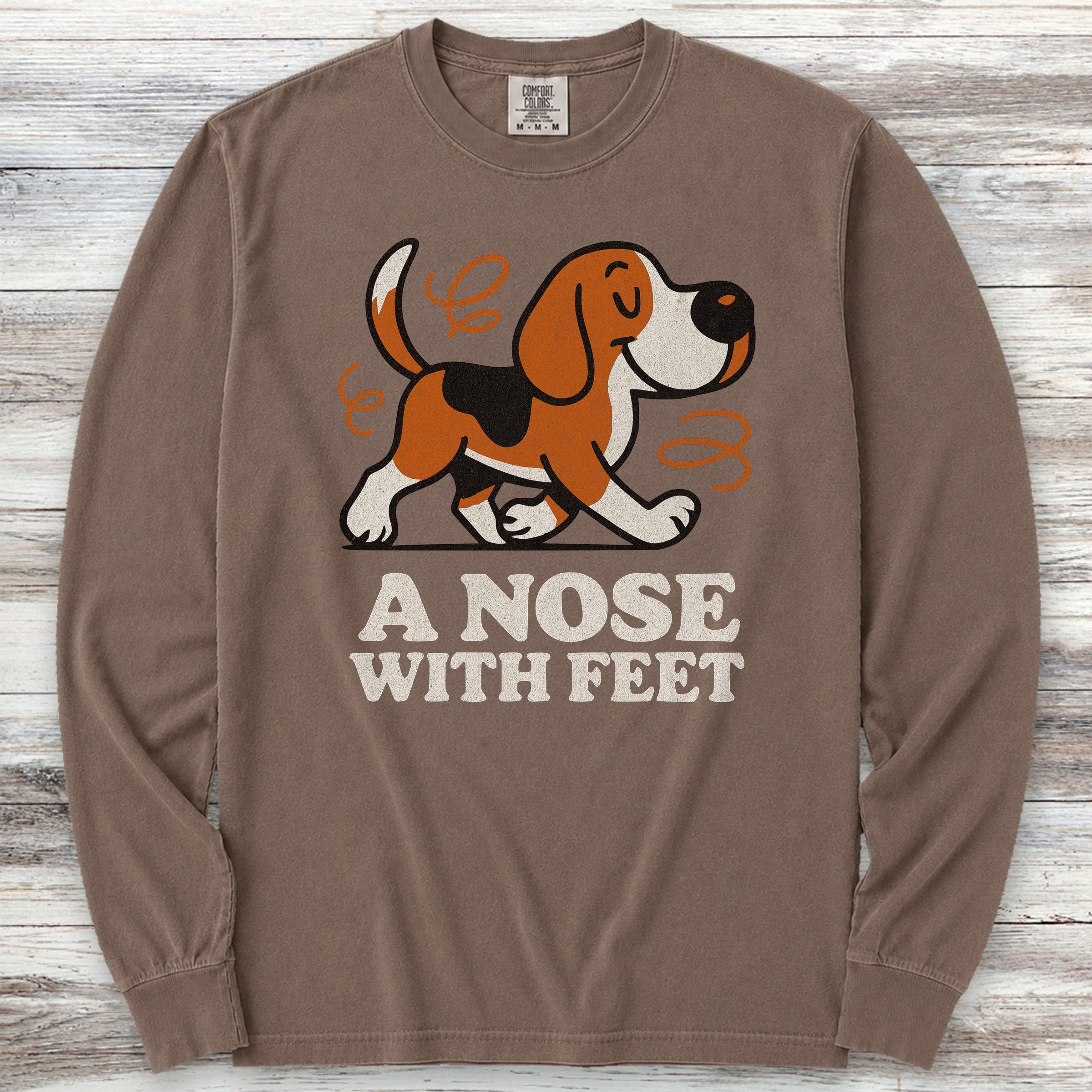 Beagle Nose Long Sleeve Tee - Espresso
