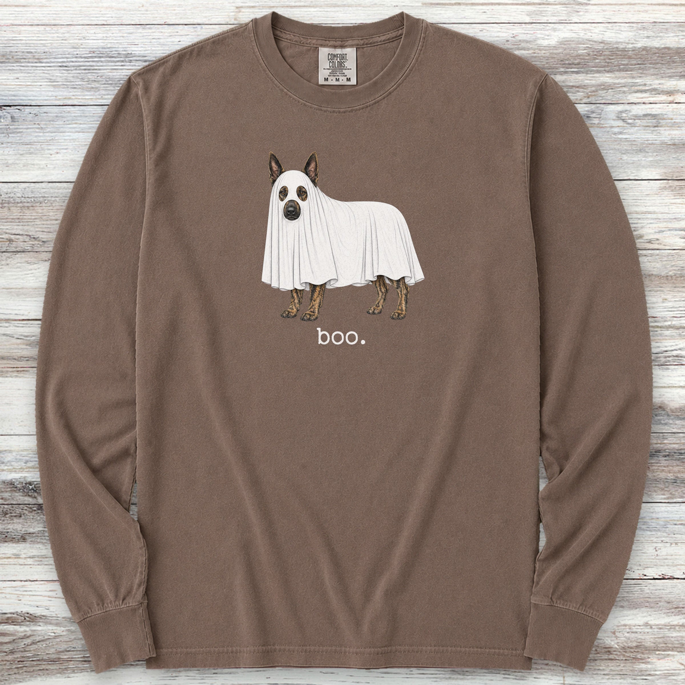 Dutch Shepherd Boo Long Sleeve Tee - Espresso