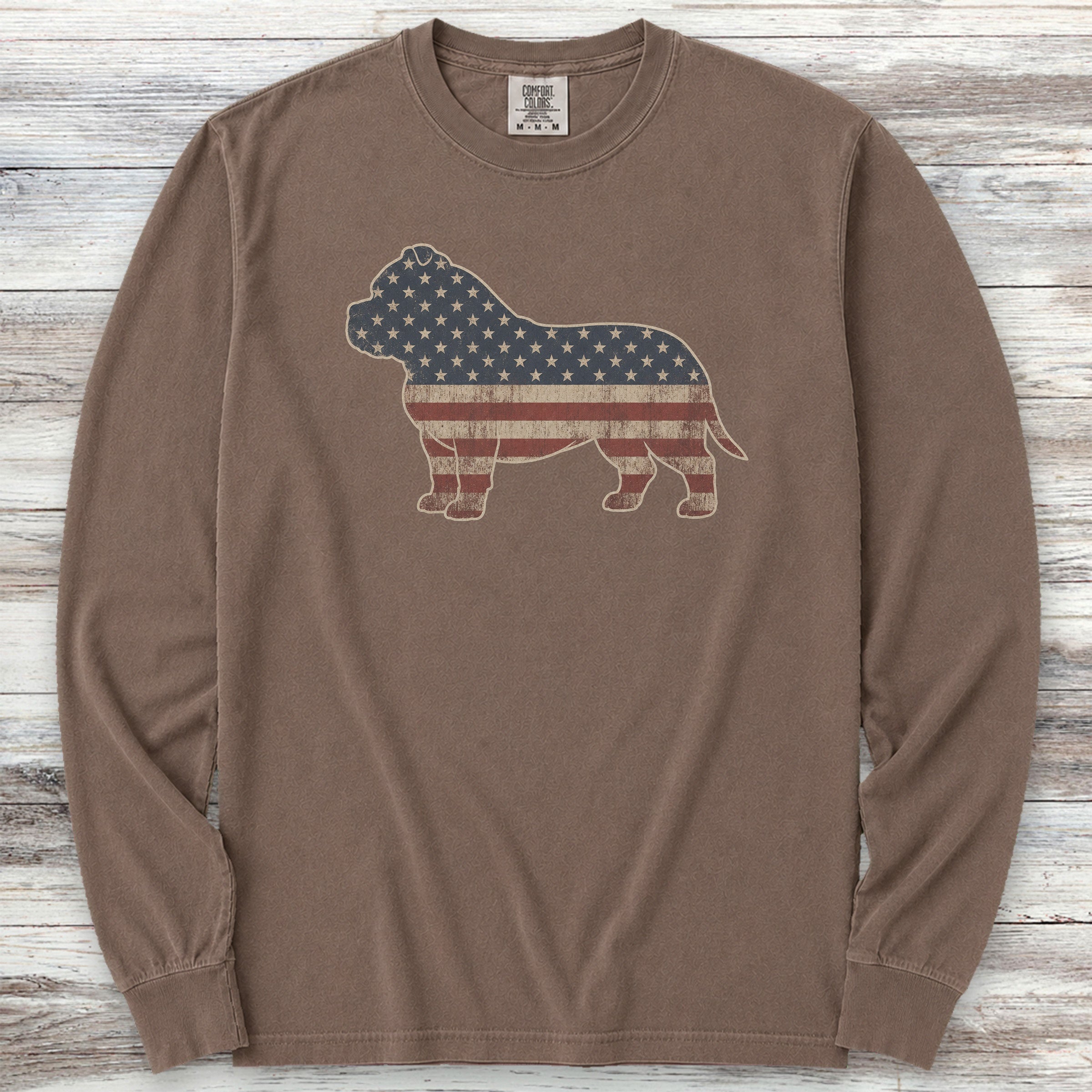 American Bully Vintage USA Long Sleeve Tee - Espresso