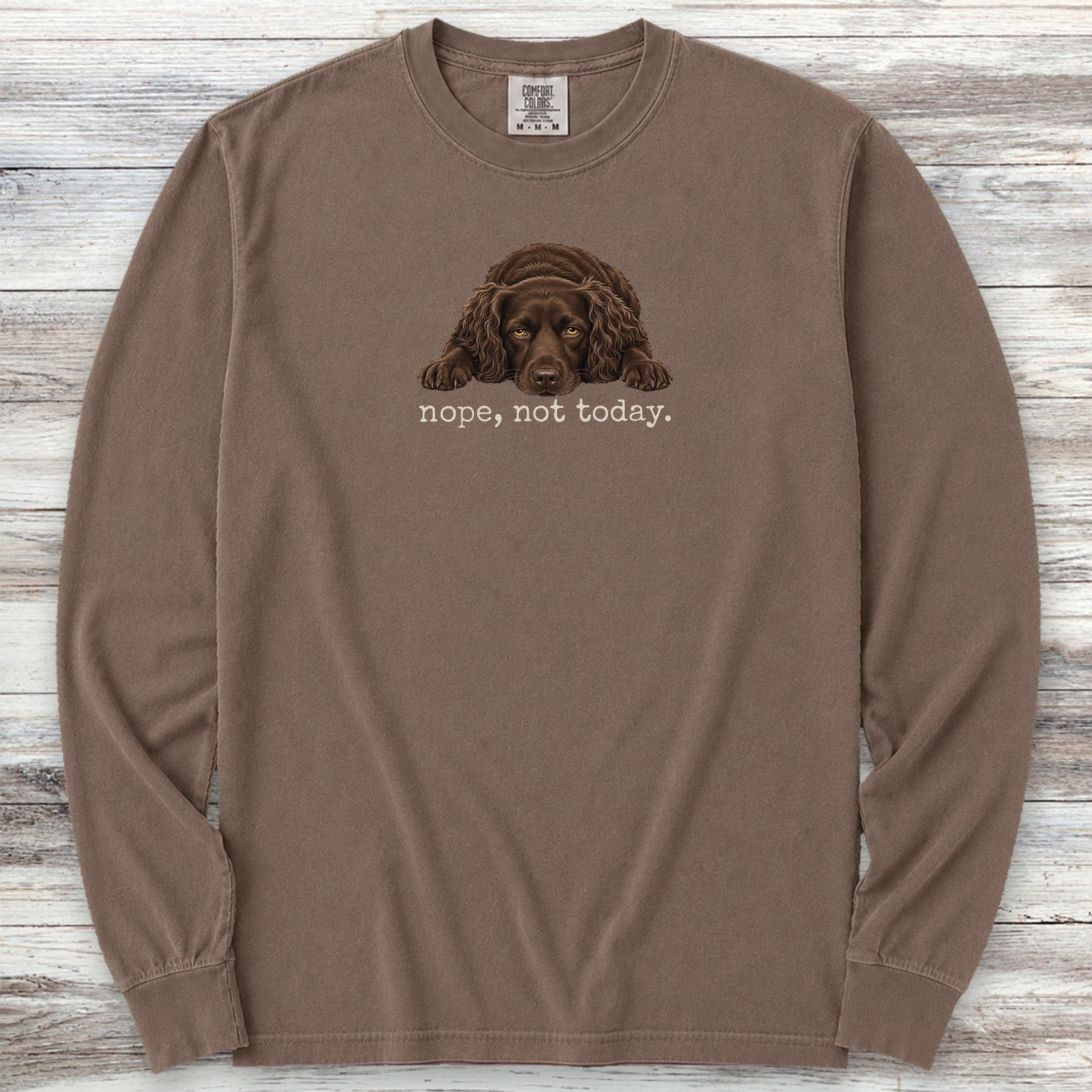 Boykin Spaniel Nope Long Sleeve Tee - Espresso
