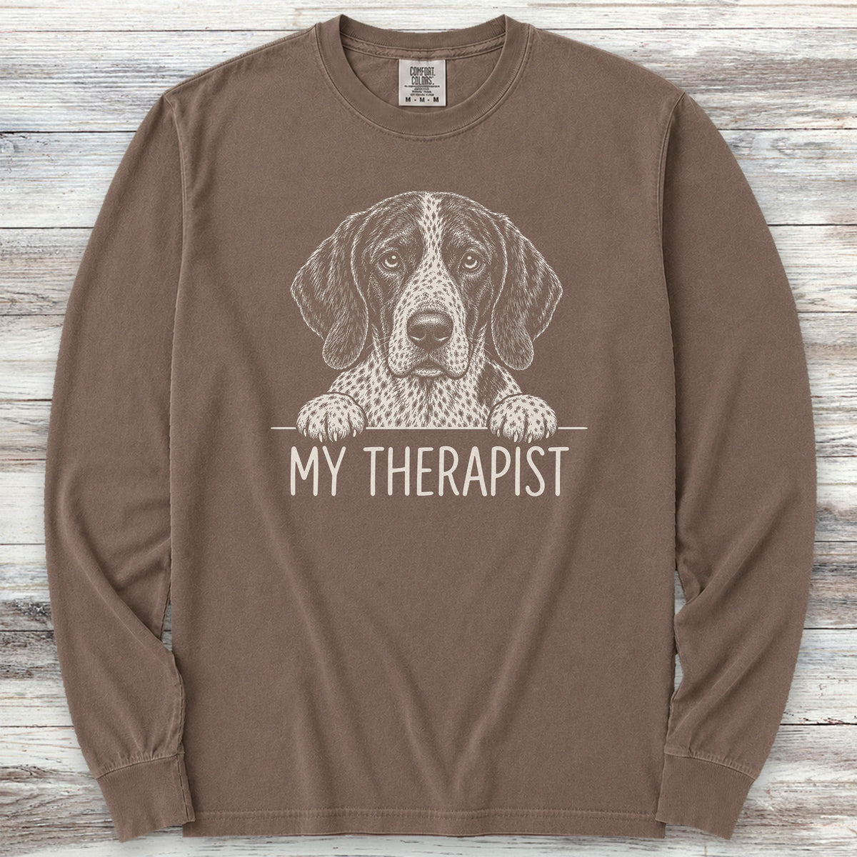 German Shorthaired Pointer Therapist Long Sleeve Tee - Espresso