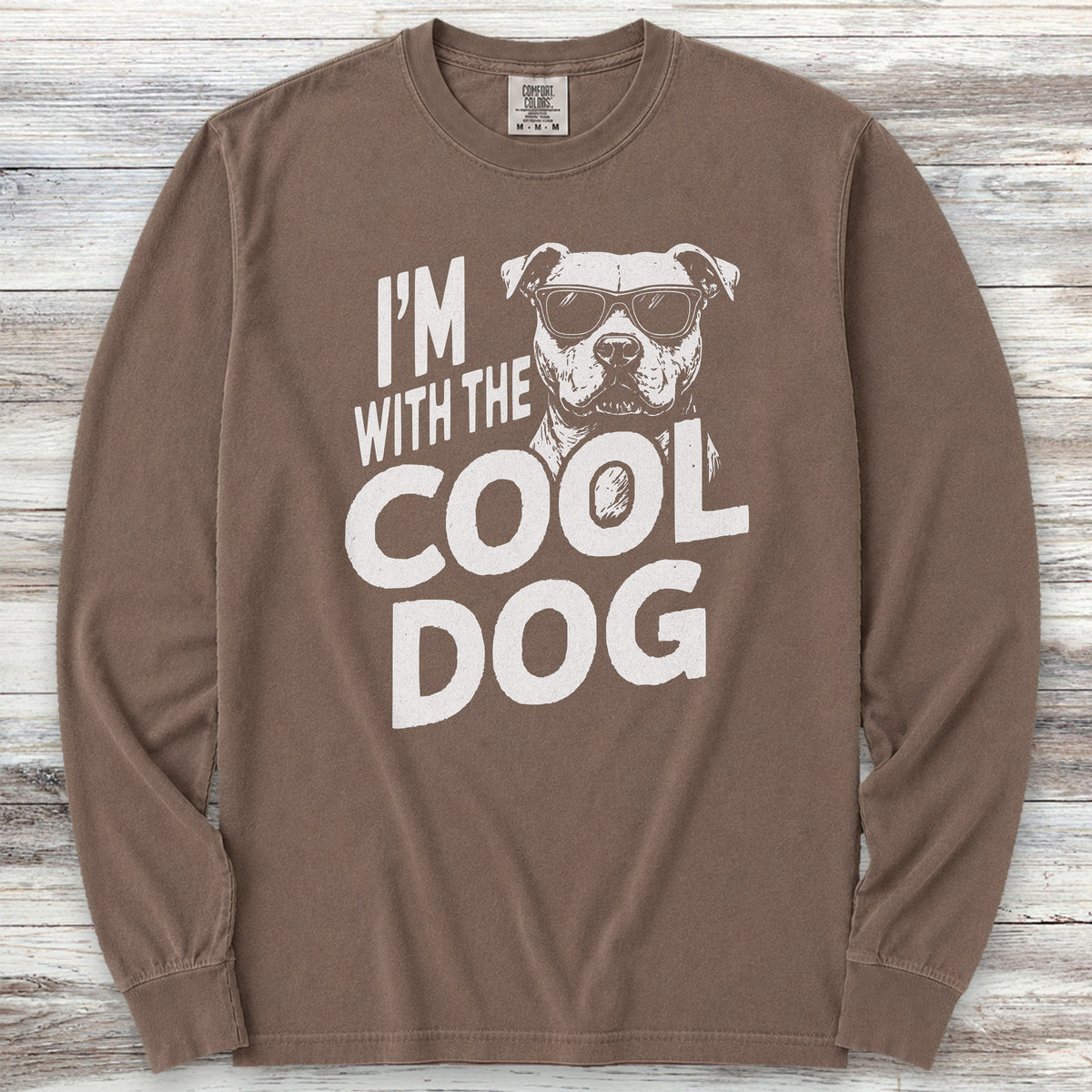 Pit Bull Cool Dog Long Sleeve Tee - Espresso