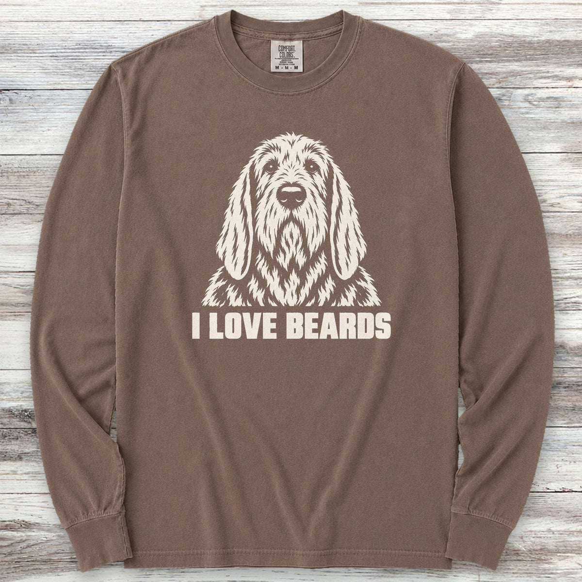 Otterhound I Love Beards Long Sleeve Tee - Espresso