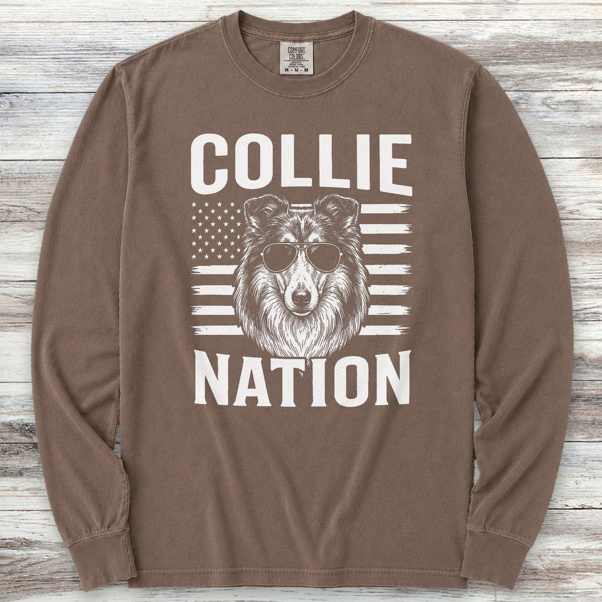 Rough Collie Nation Long Sleeve Tee - Espresso