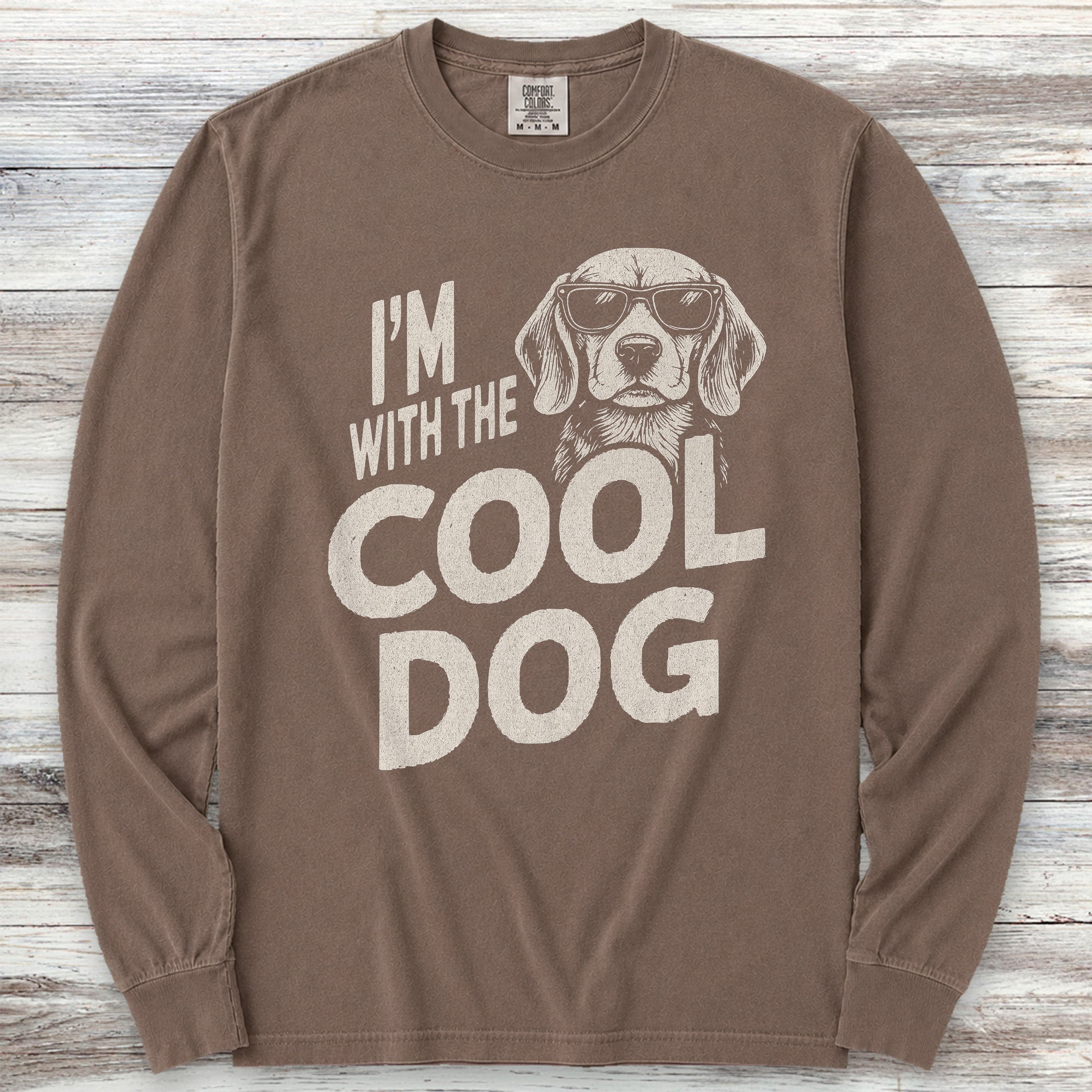 Cool Dog Beagle Long Sleeve Tee - Espresso