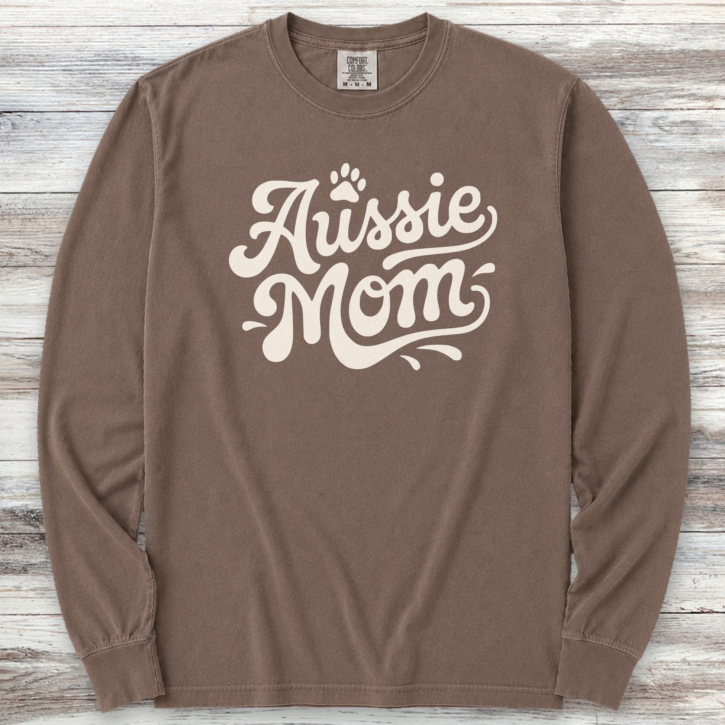 Aussie Groovy Mom Long Sleeve Tee - Espresso