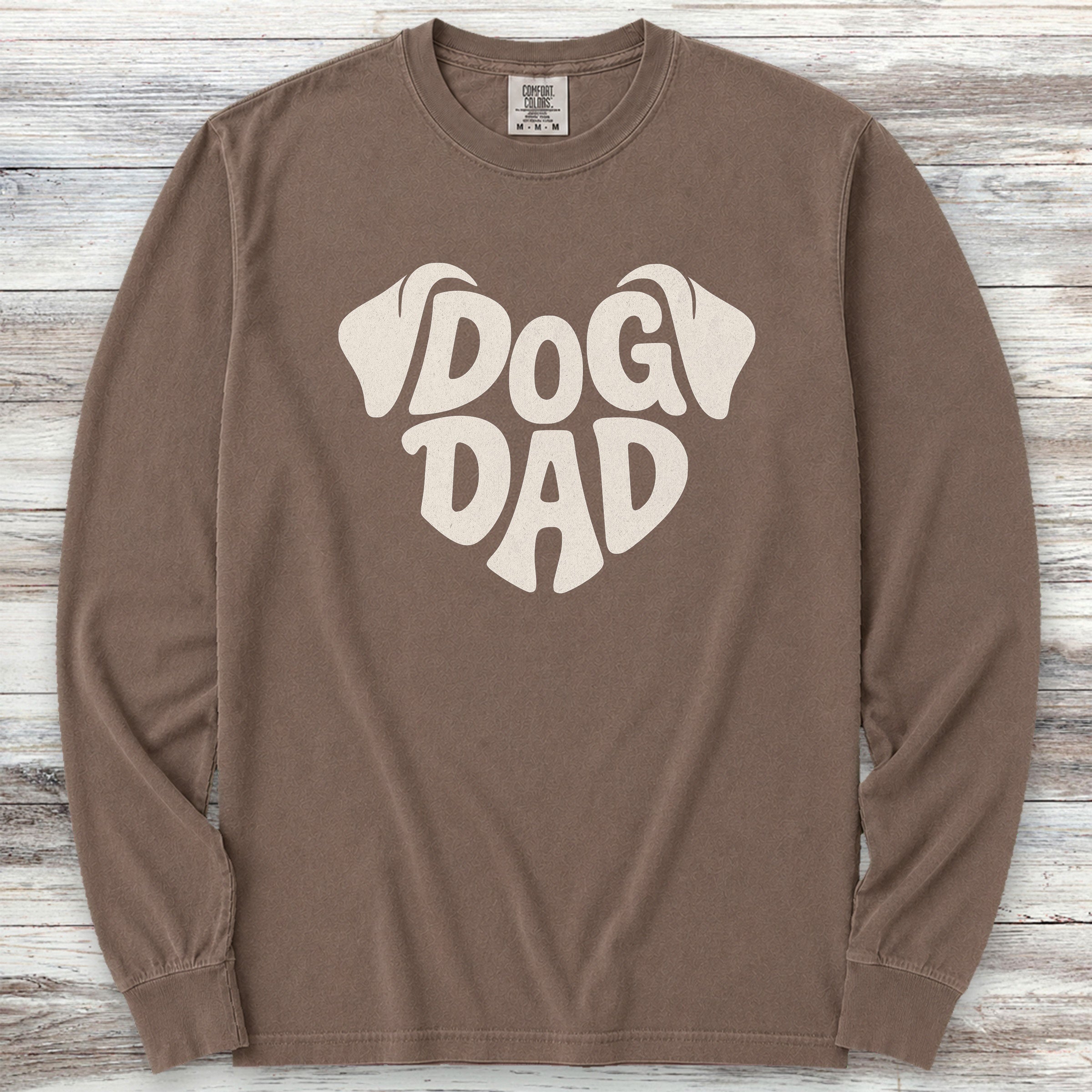 Dog Dad Ears Long Sleeve Tee - Espresso