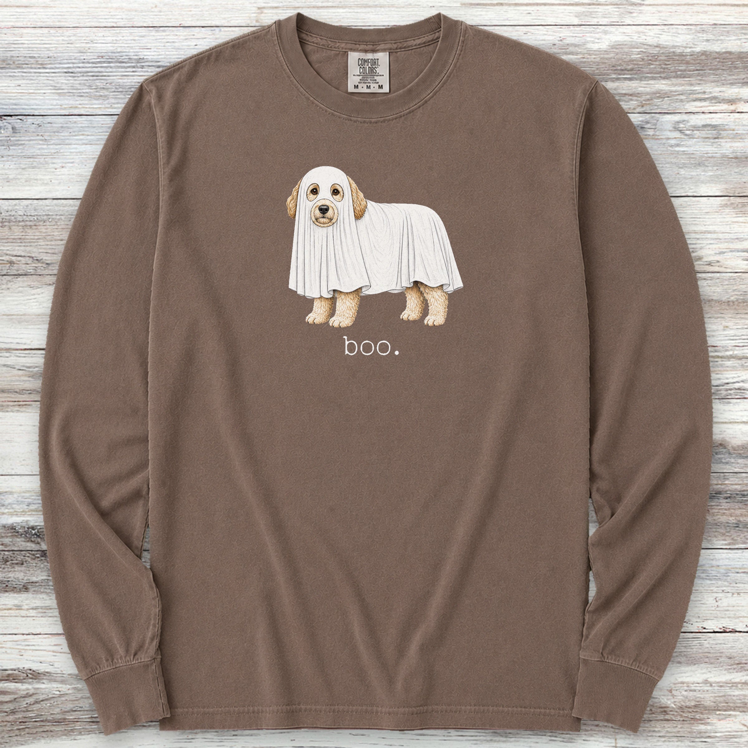 Doodle Boo Long Sleeve Tee - Espresso