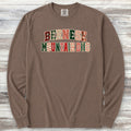 Bernese Mountain Dog Holiday Faux Patchwork Long Sleeve Tee - Espresso