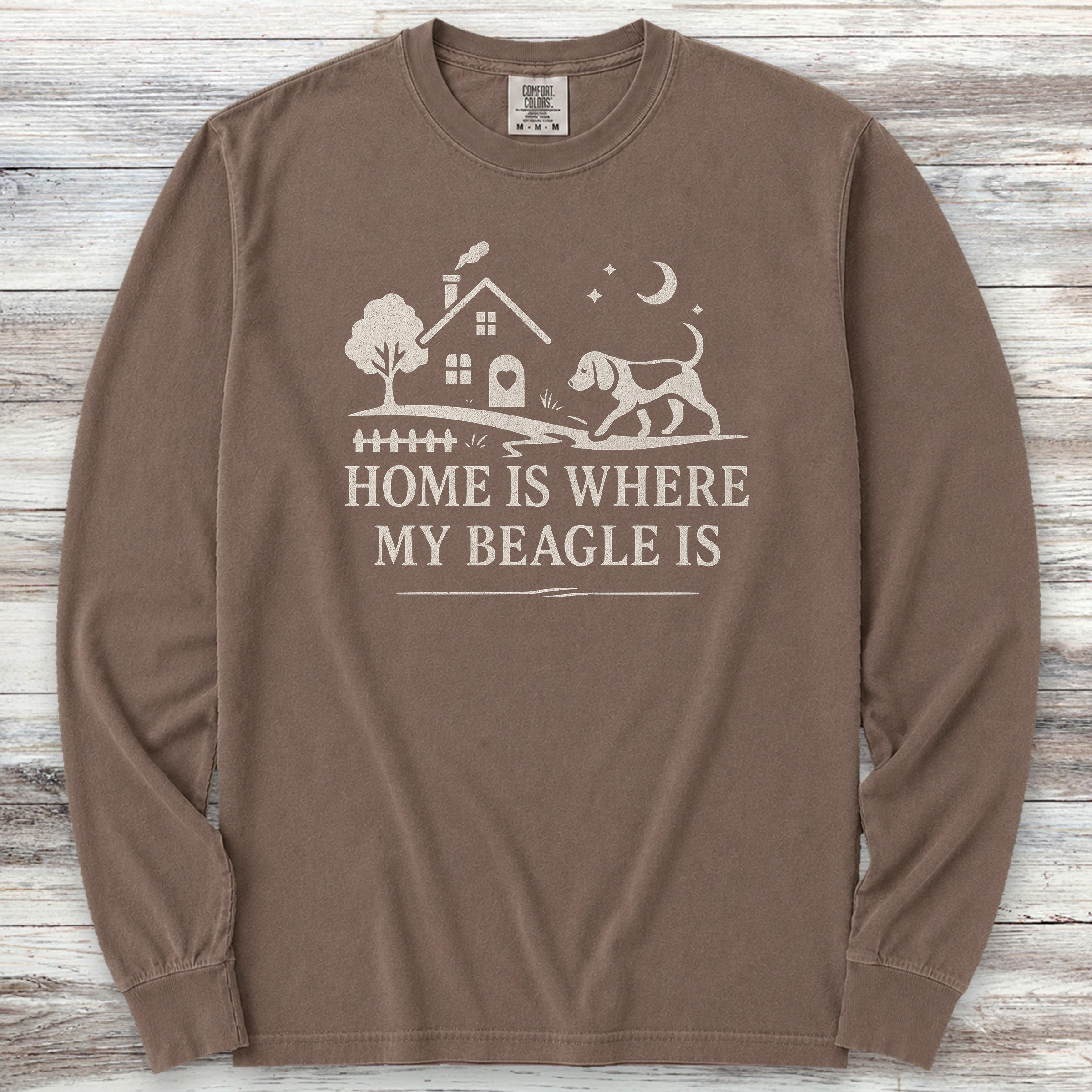Beagle Home Long Sleeve Tee - Espresso