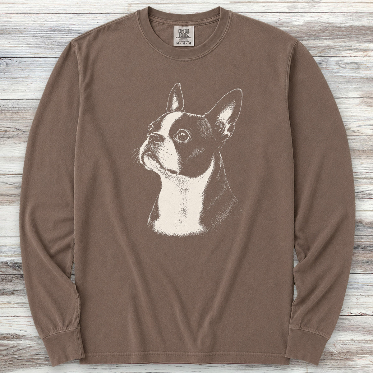Boston Terrier Loyalty Long Sleeve Tee - Espresso