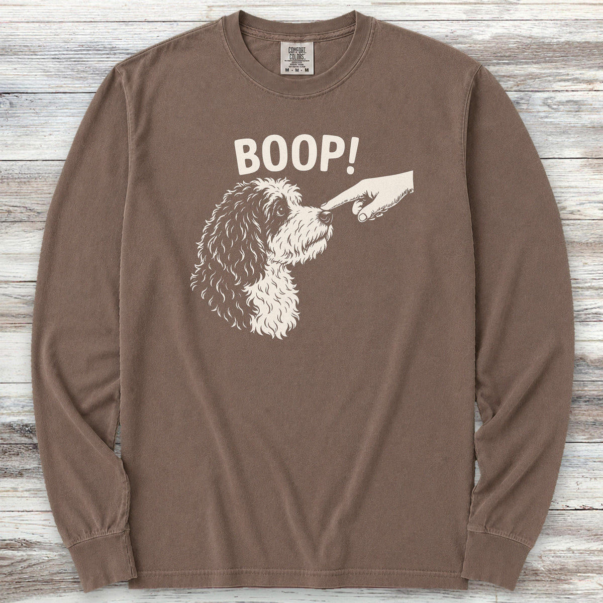 Sheepadoodle BOOP! Long Sleeve Tee - Espresso