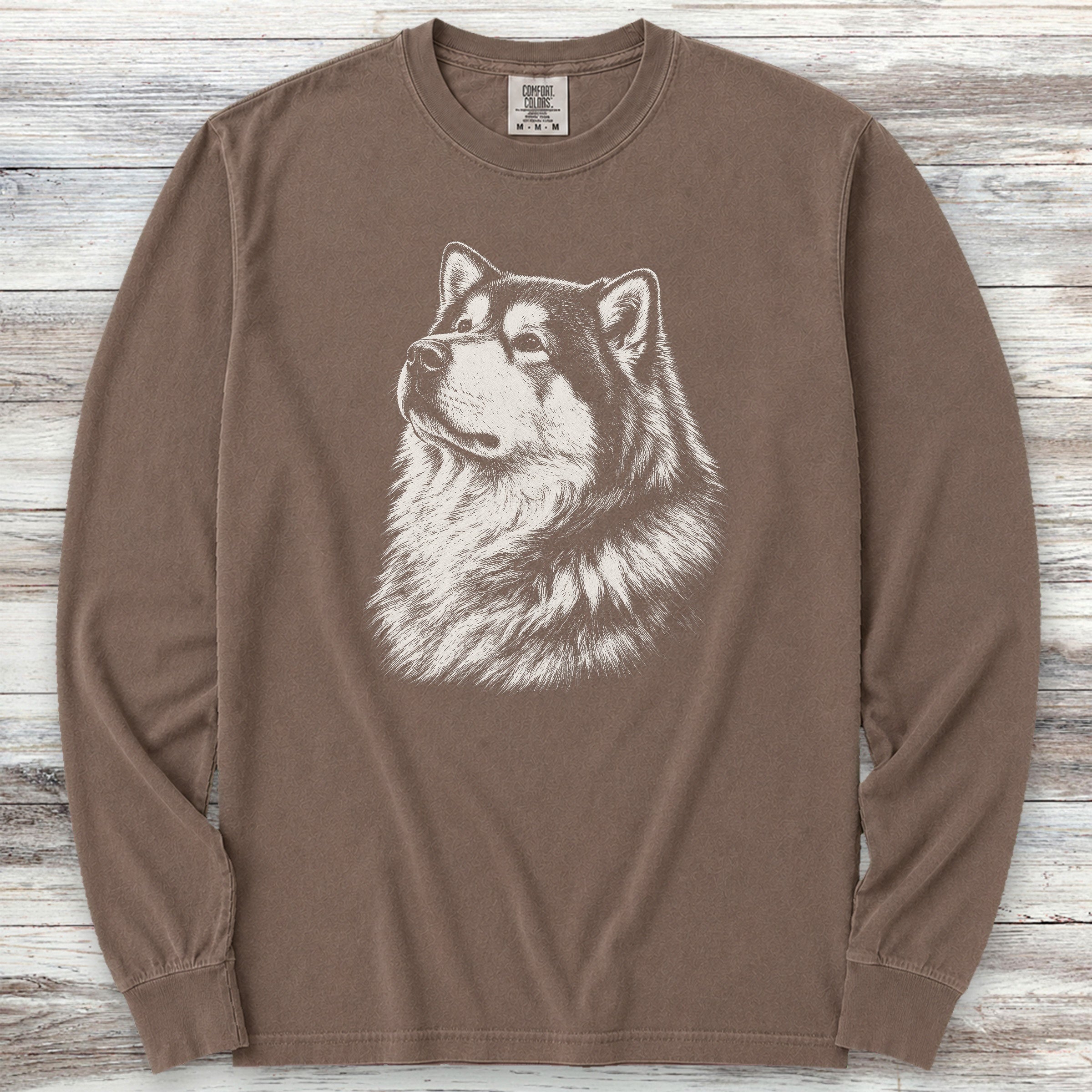 Alaskan Malamute Loyalty Long Sleeve Tee - Espresso