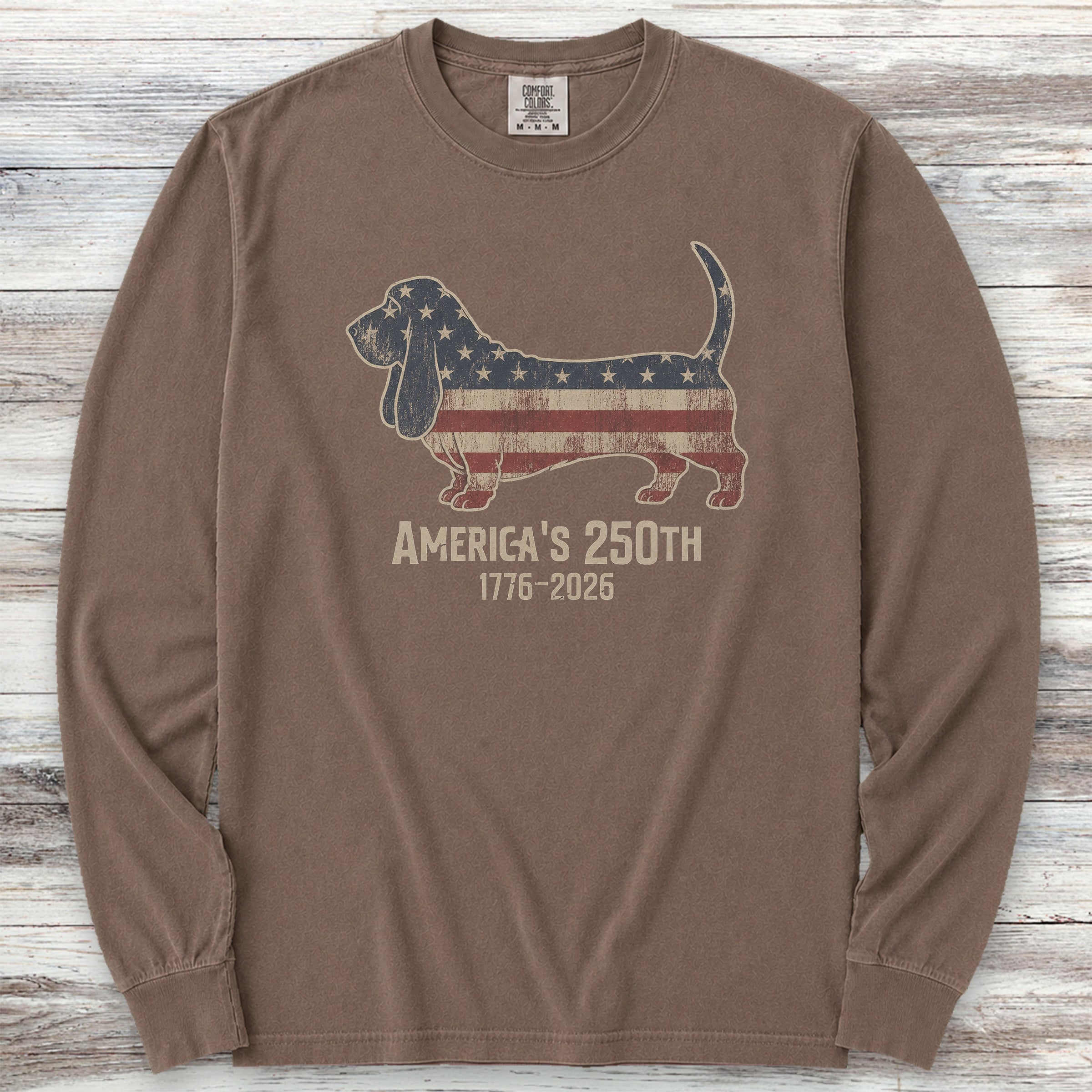 Basset Hound 250 Long Sleeve Tee - Espresso