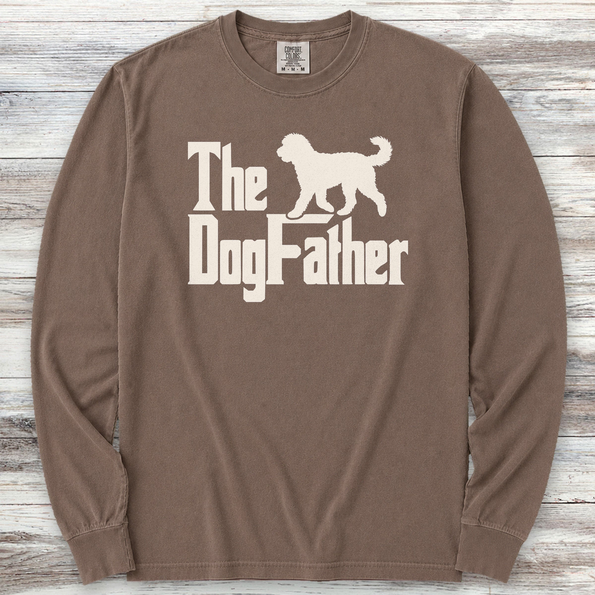 Doodle Dog Father Long Sleeve Tee - Espresso