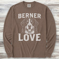 Bernese Mountain Dog Love Portrait Long Sleeve Tee - Espresso