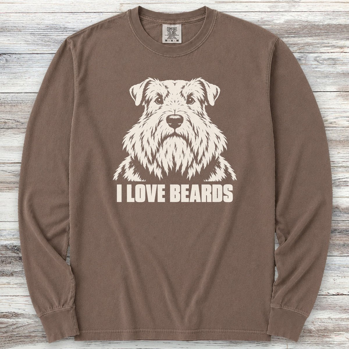 Sealyham Terrier I Love Beards Long Sleeve Tee - Espresso