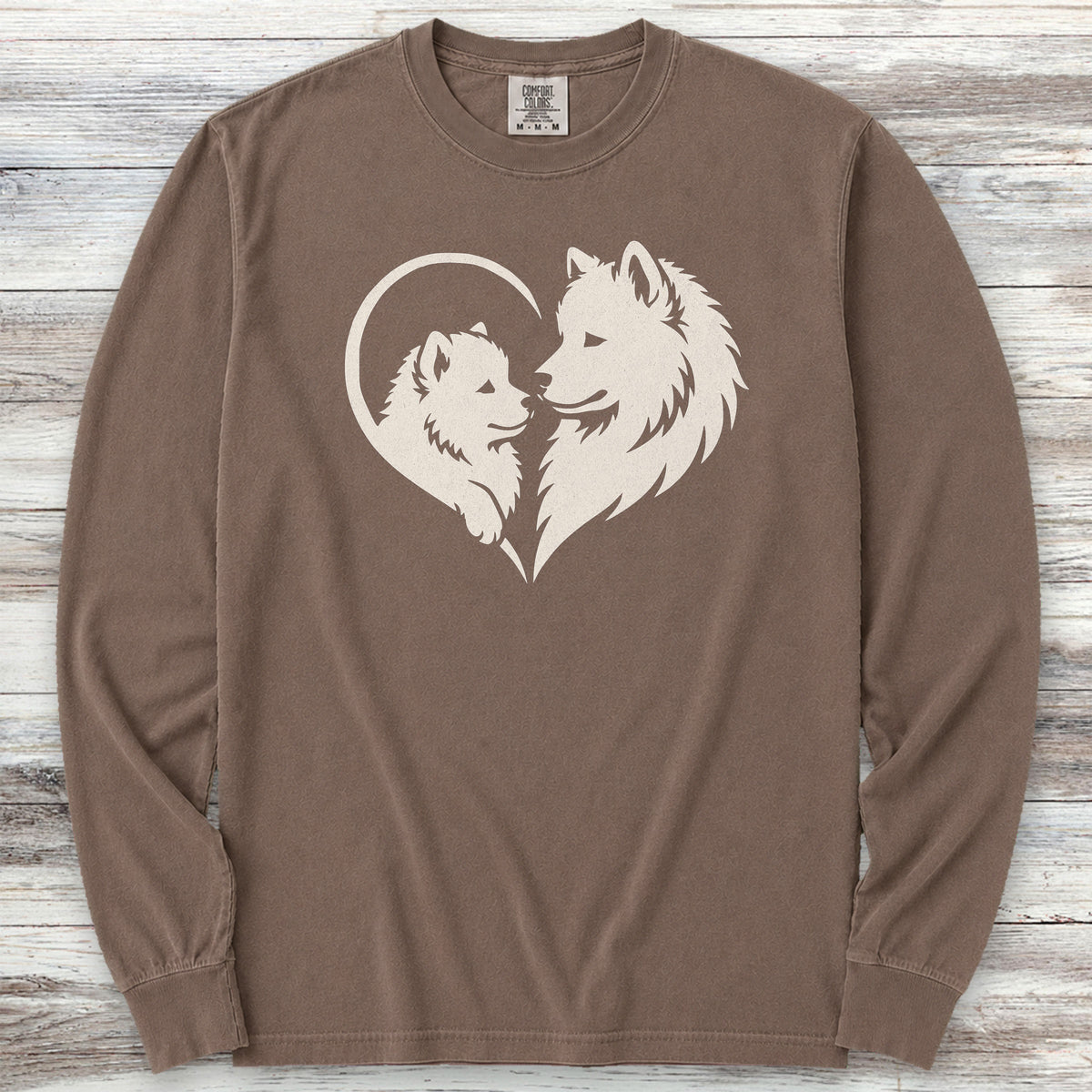 Samoyed Heart Bond Long Sleeve Tee - Espresso