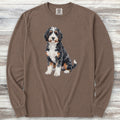 Bernedoodle Watercolor Long Sleeve Tee - Espresso