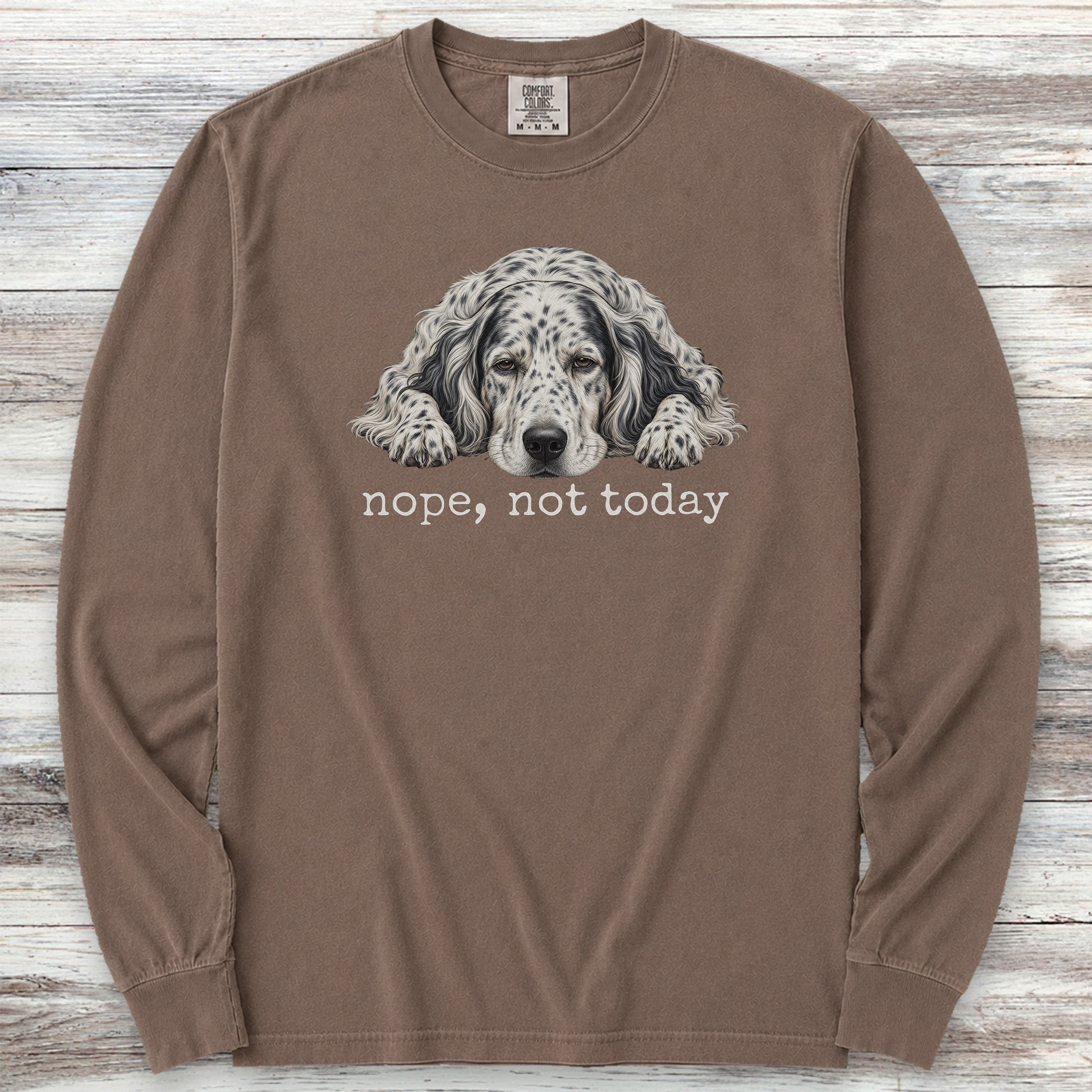 English Setter Nope Long Sleeve Tee - Espresso