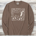 Swiss Mountain Dog Linocut Long Sleeve Tee - Espresso