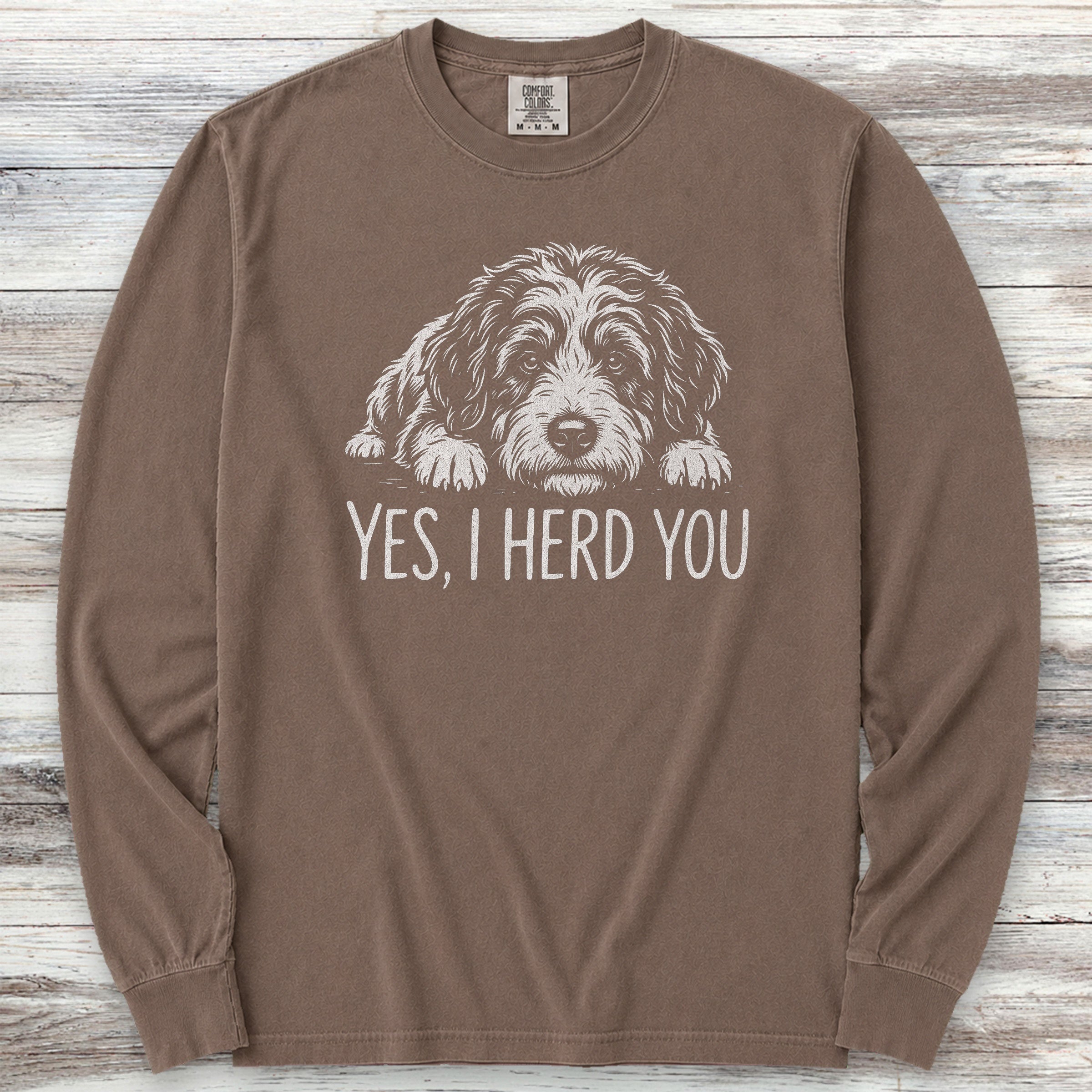 Bernedoodle Herd You Long Sleeve Tee - Espresso