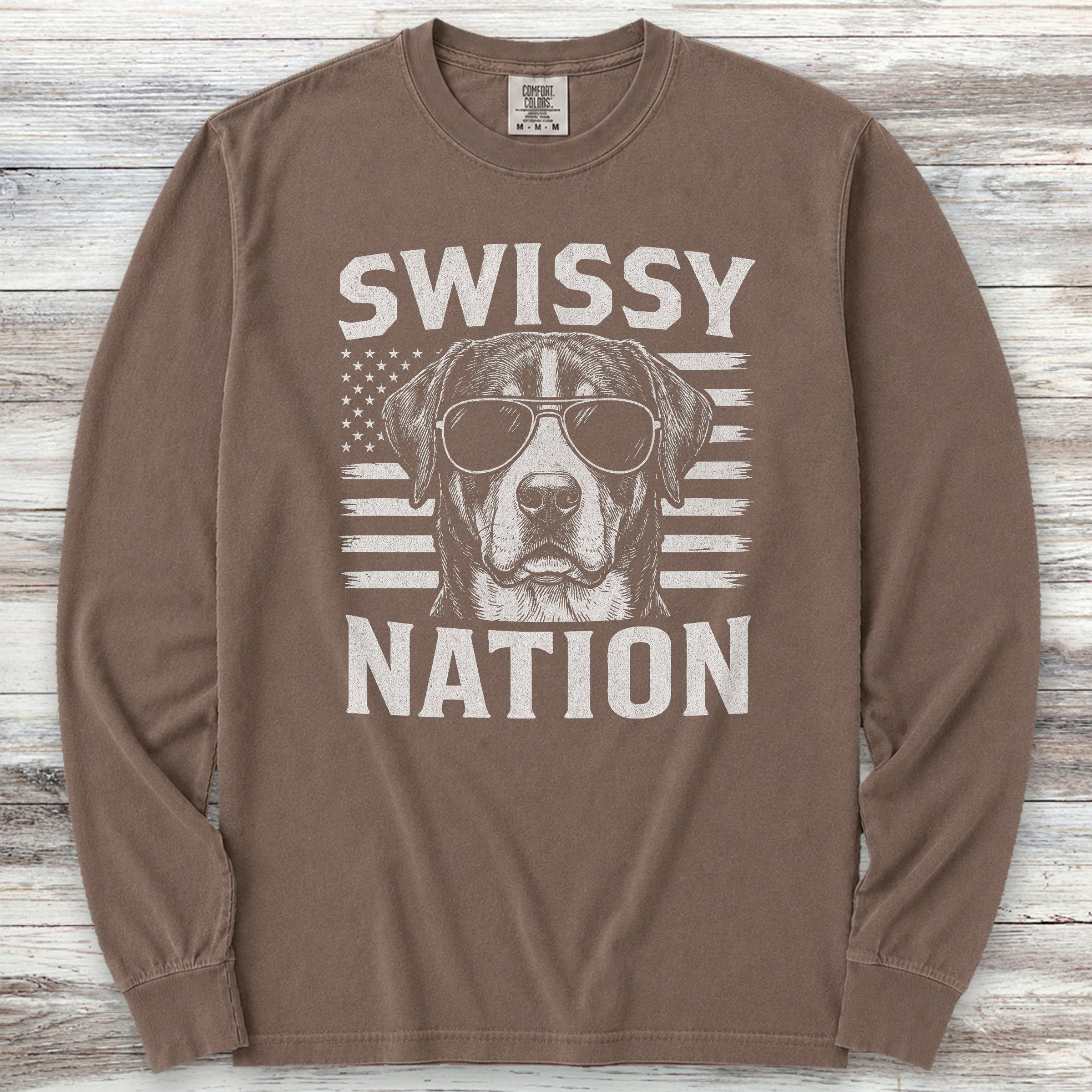 Swiss Mountain Dog Nation Long Sleeve Tee - Espresso