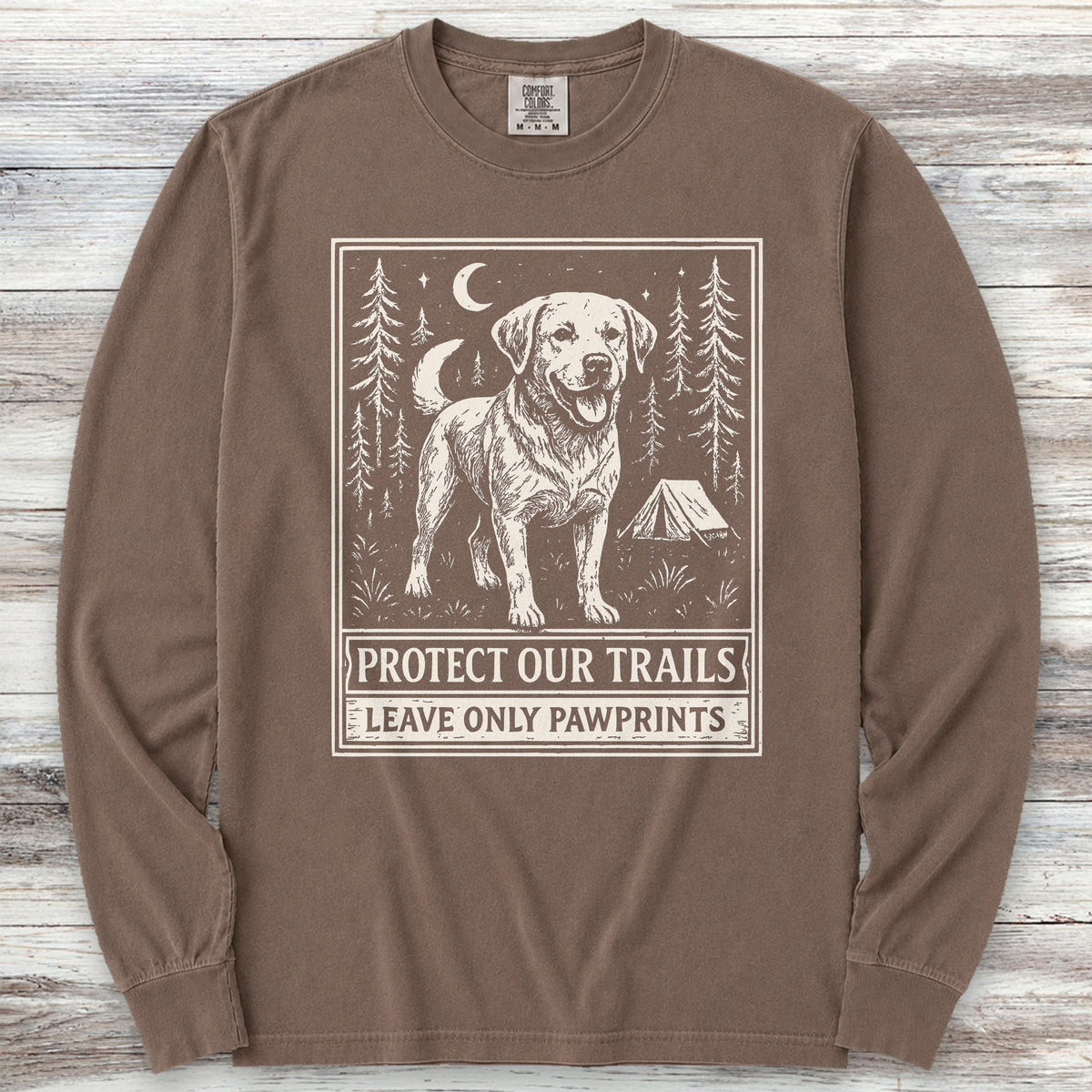 Labrador Retriever Protect Trails Long Sleeve Tee - Espresso
