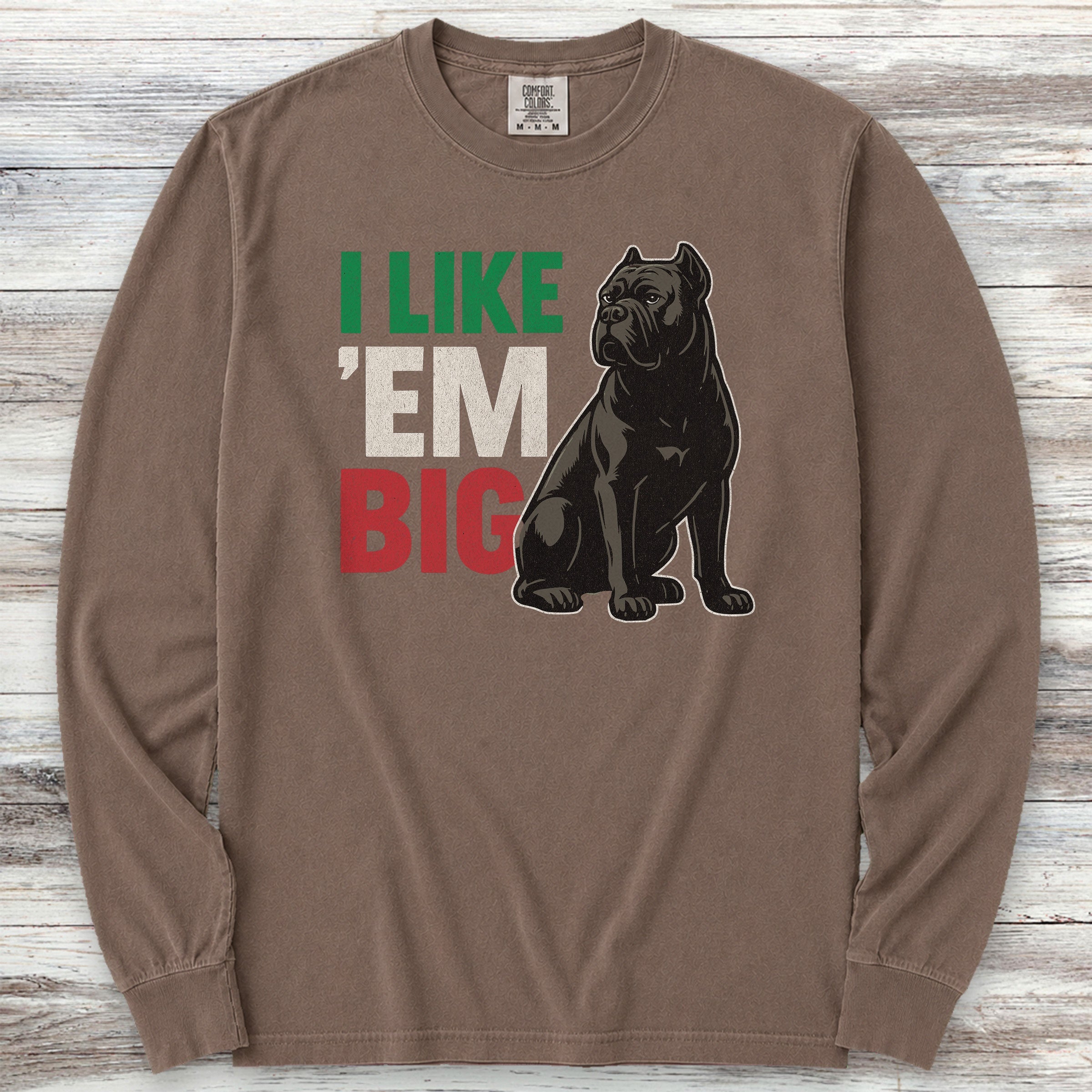 Cane Corso Big Long Sleeve Tee - Espresso