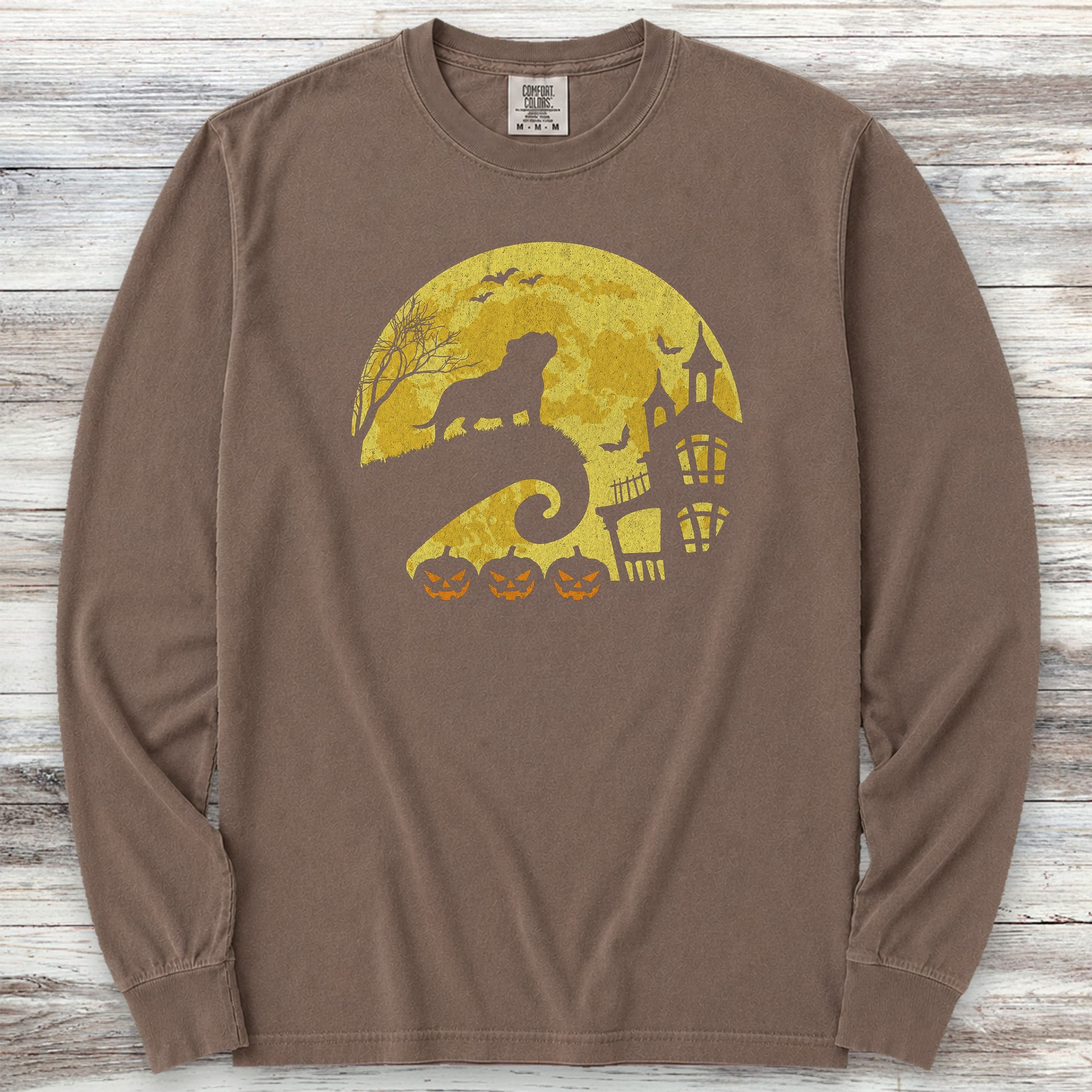 American Bully Halloween Moon Long Sleeve Tee - Espresso