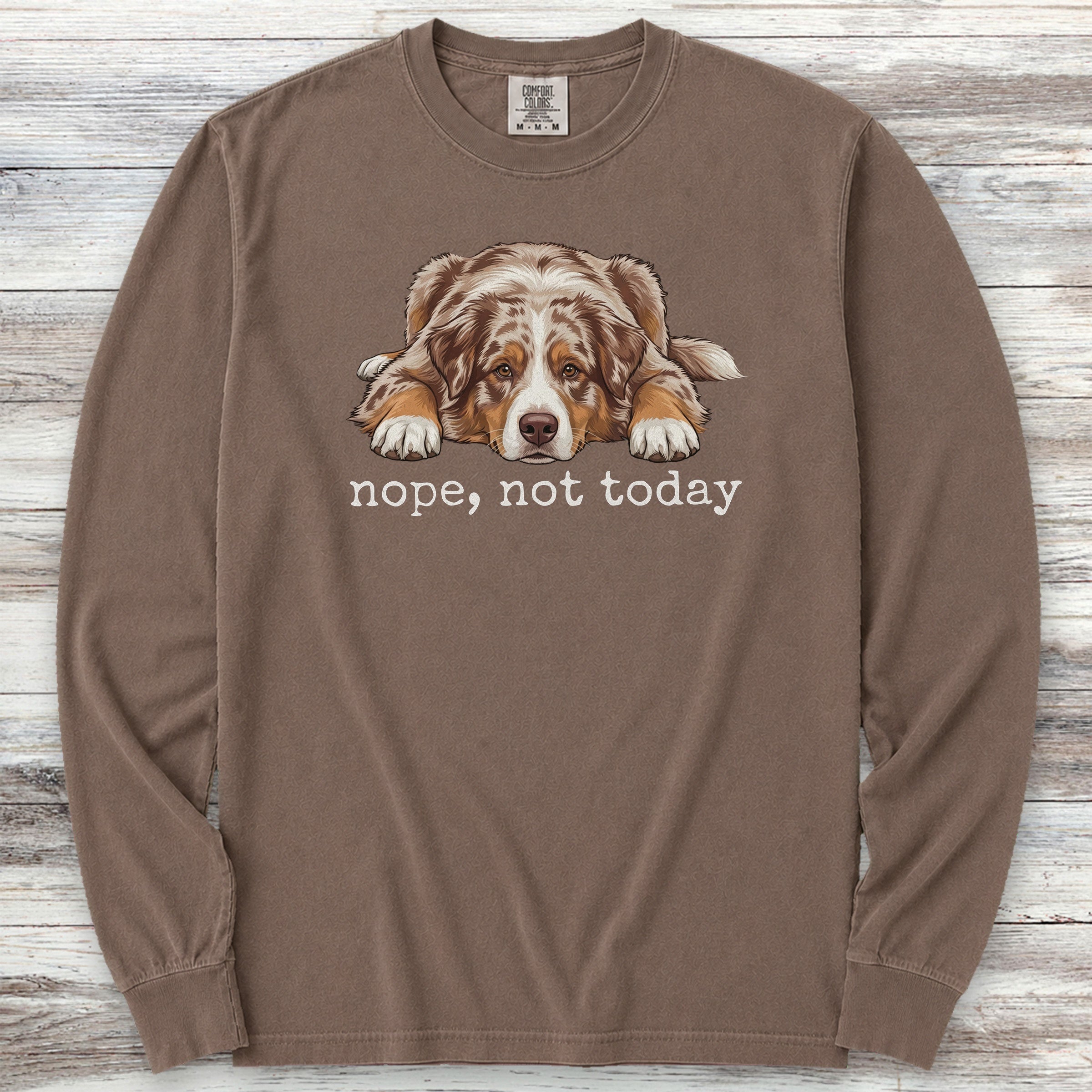 Australian Shepherd Red Nope Long Sleeve Tee - Espresso