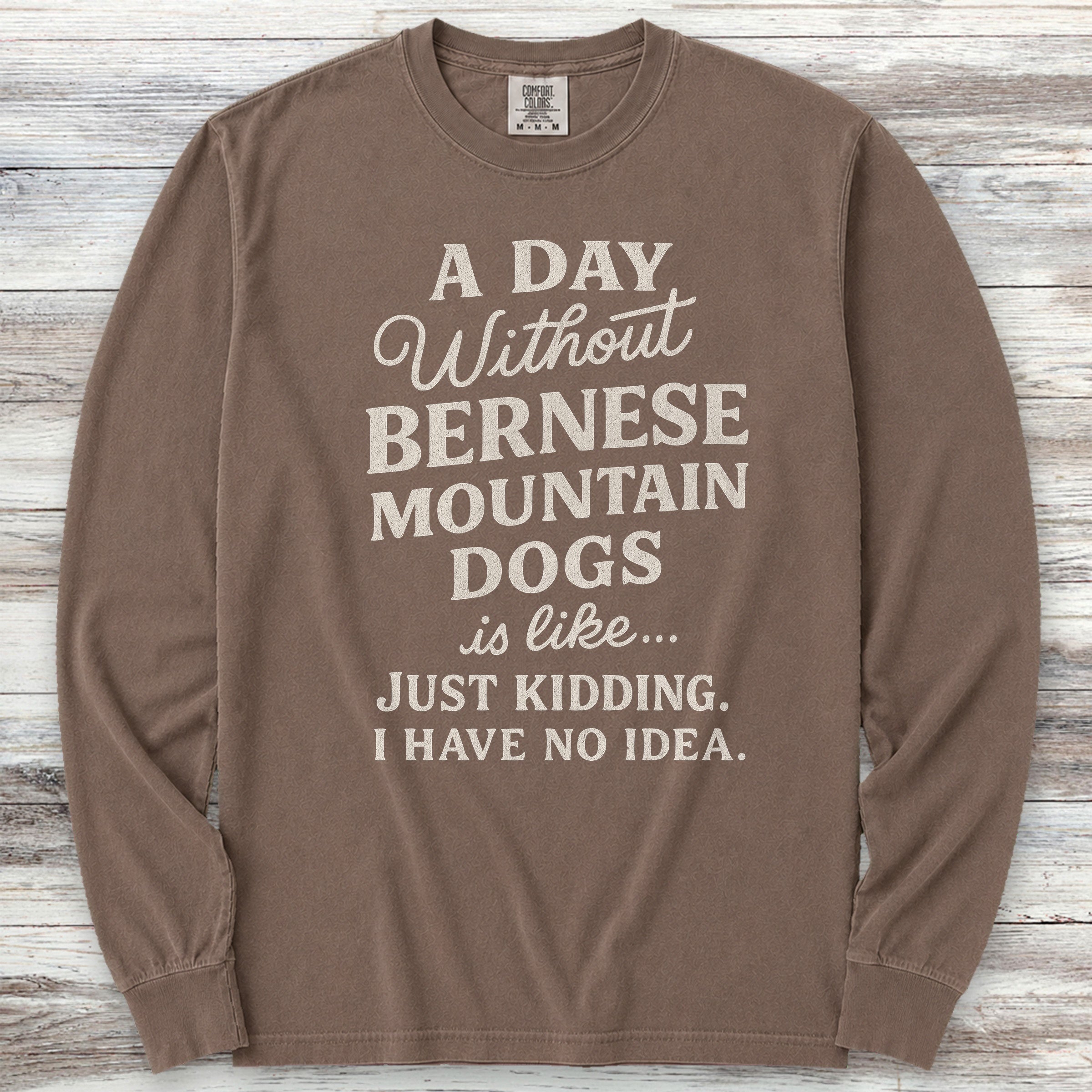 Bernese Mountain Dog Day Long Sleeve Tee - Espresso