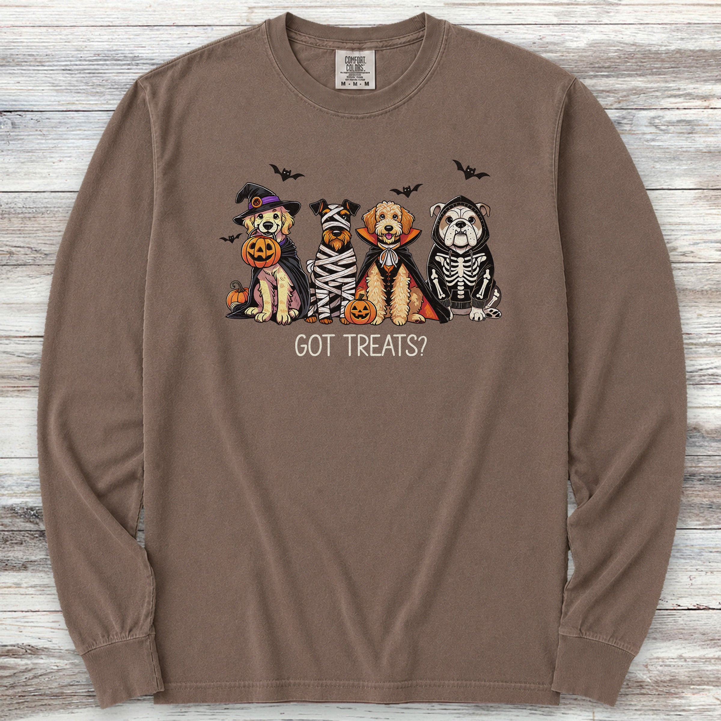Halloween Got Treats Long Sleeve Tee - Espresso