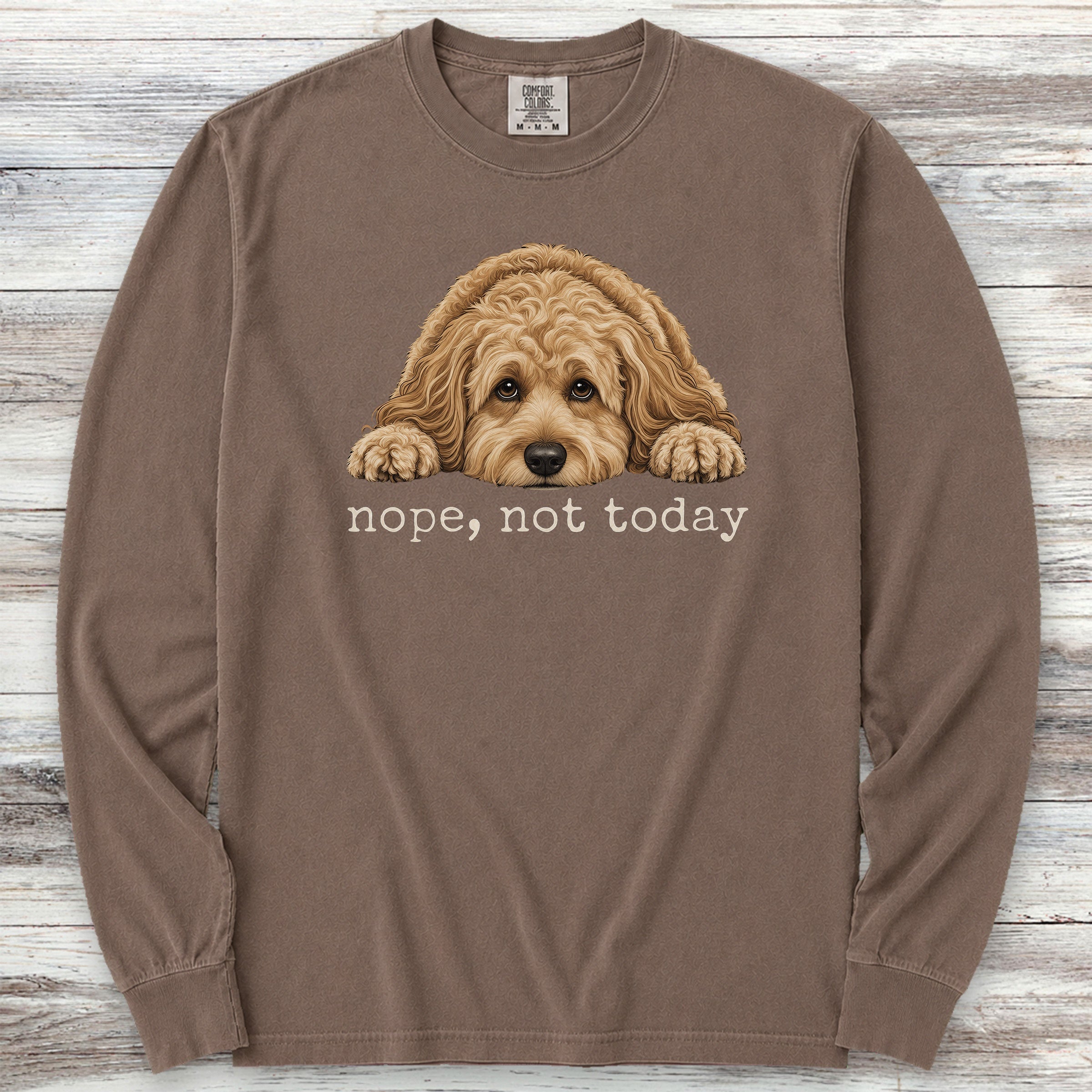 Cockapoo Nope Long Sleeve Tee - Espresso