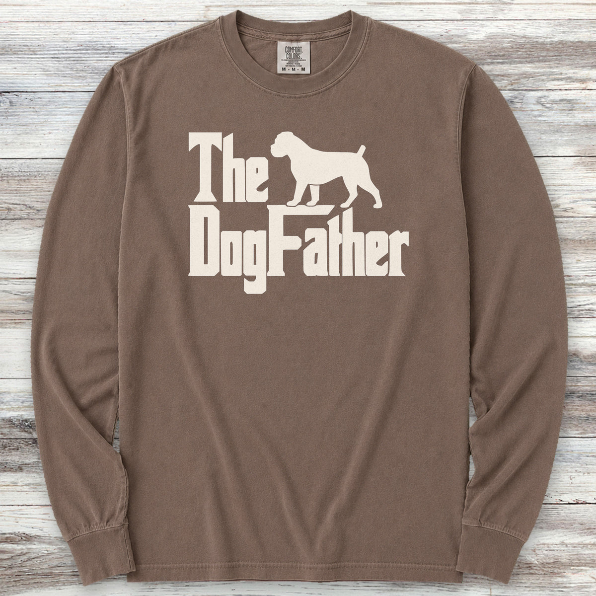 Boxer Dog Father Long Sleeve Tee - Espresso