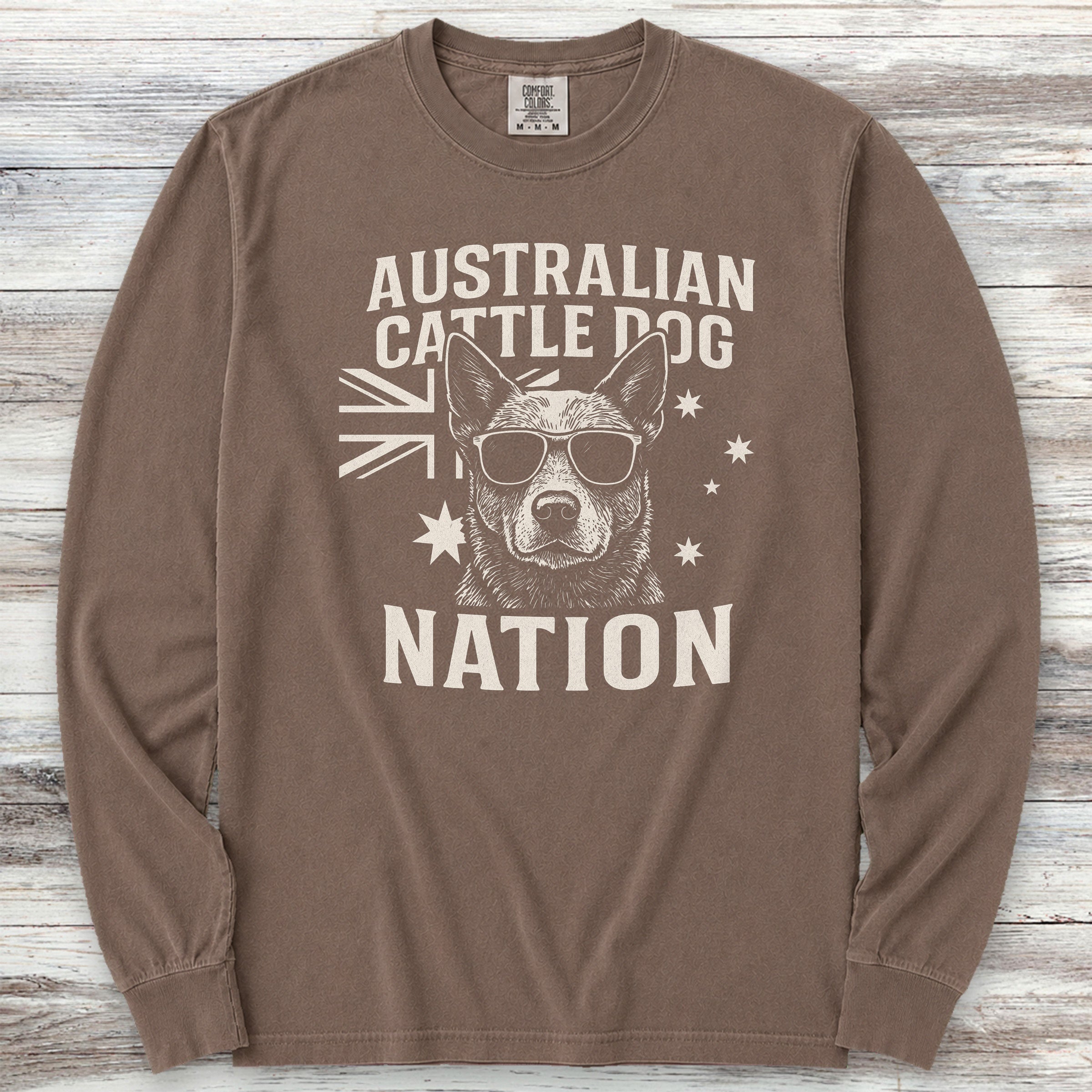 Australian Cattle Dog Australia Long Sleeve Tee - Espresso
