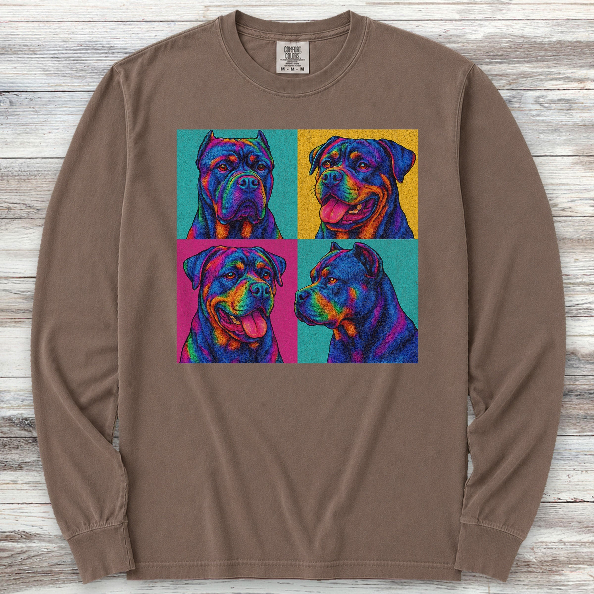 Cane Corso Pop Art Long Sleeve Tee - Espresso
