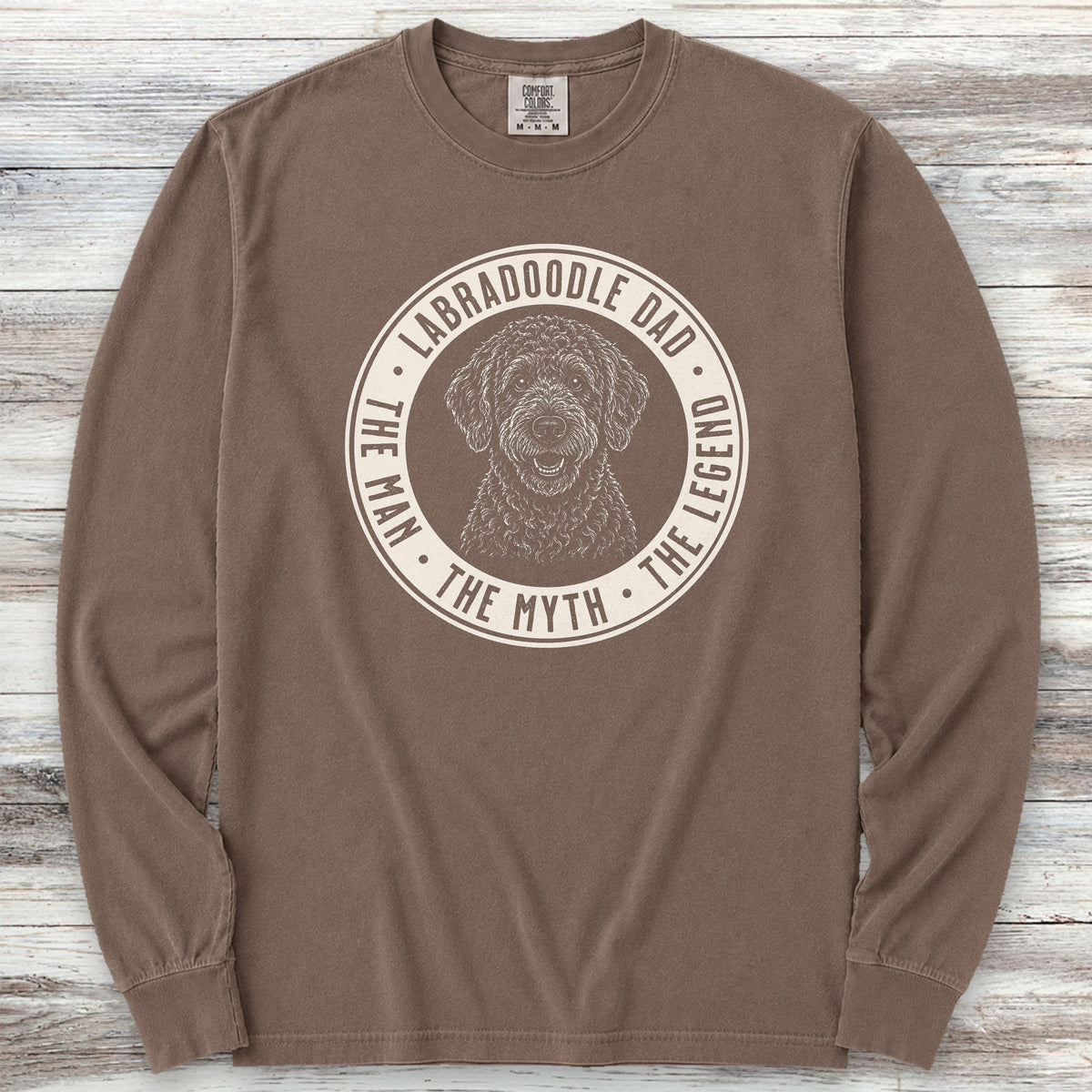 Labradoodle Dad Legend Long Sleeve Tee - Espresso